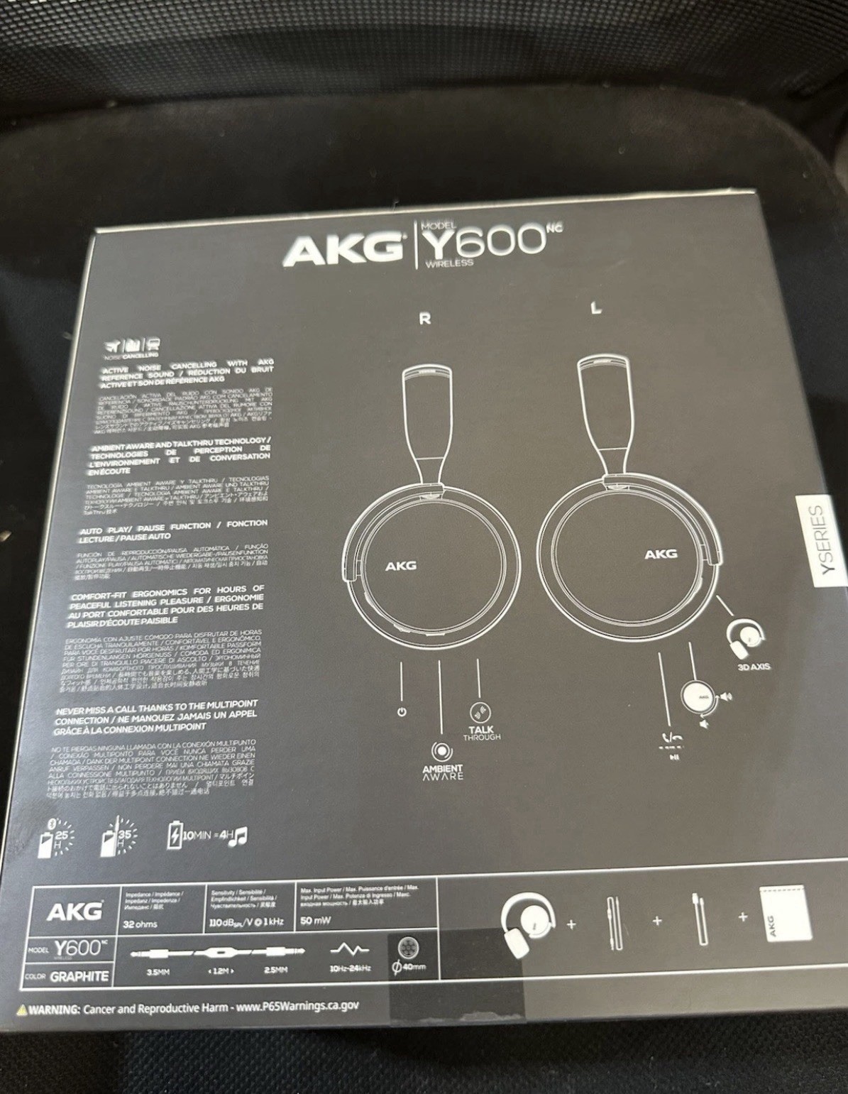 Samsung AKG Y600NC Noise Cancelling Bluetooth Headphones – Graphite Black