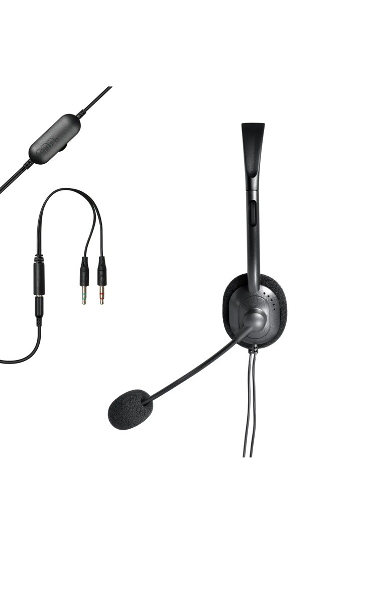 Onn. 3.5 Mm Stereo Headset With Built-in Microphone and Audio Computer Gaming