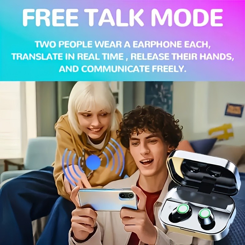 HD-Calling Compact Sleek Modern Fast-Charging Wireless In-Ear Translator Earbuds