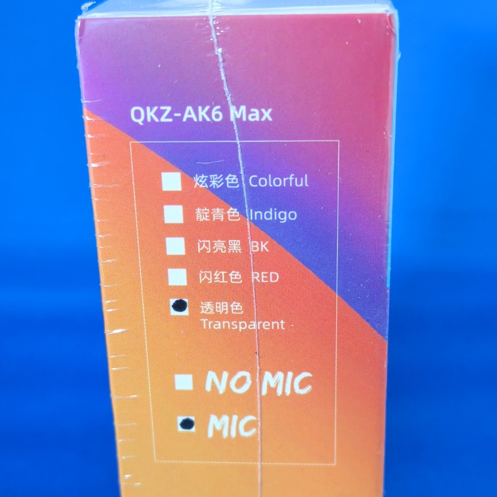 QKZ AK6 Max Transparent In-Ear IEM 3.5mm 2-Pin 10mm Hi-Res Mic