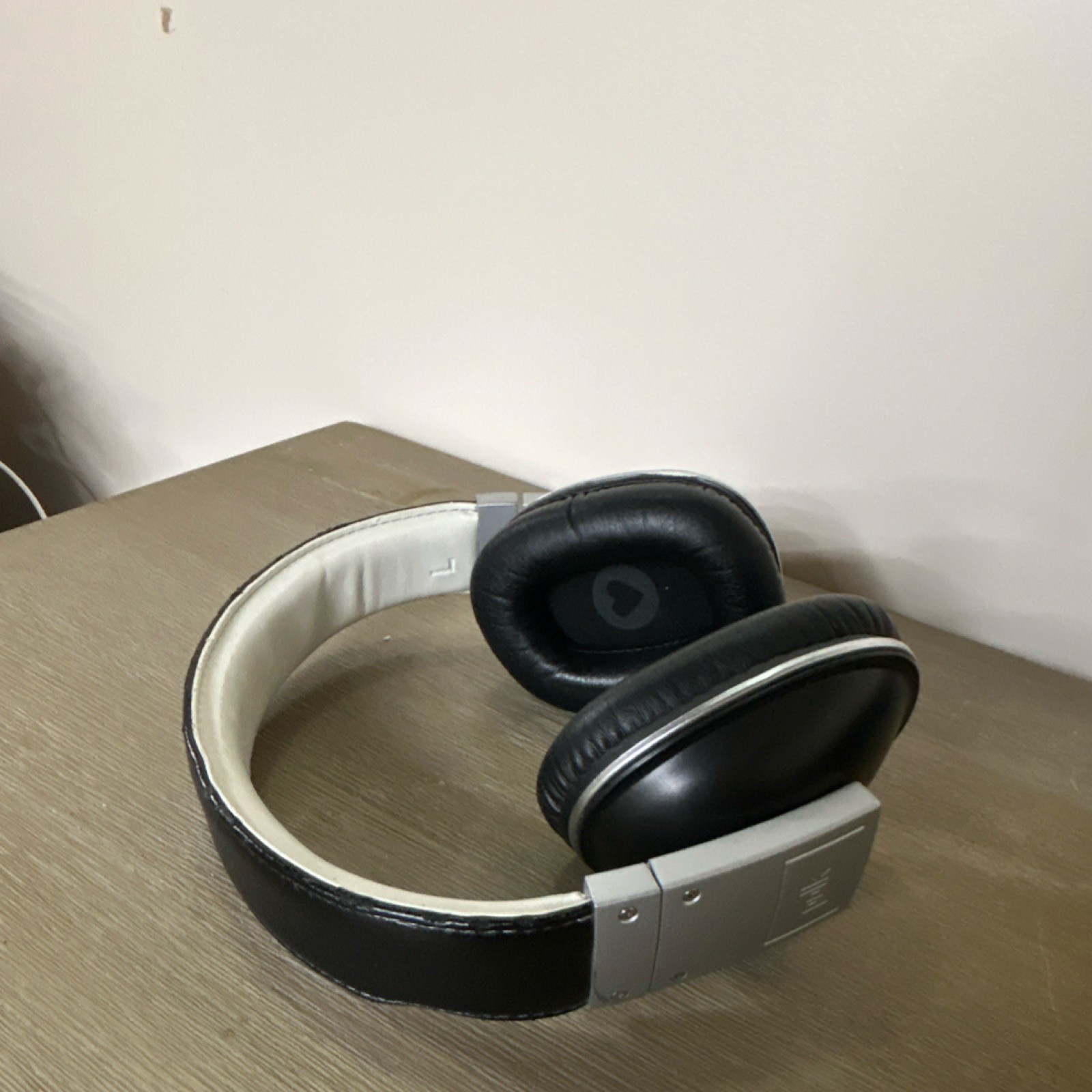 Polk Audio Over-Ear Headphones Black White Silver Adjustable Headband (No Cable)