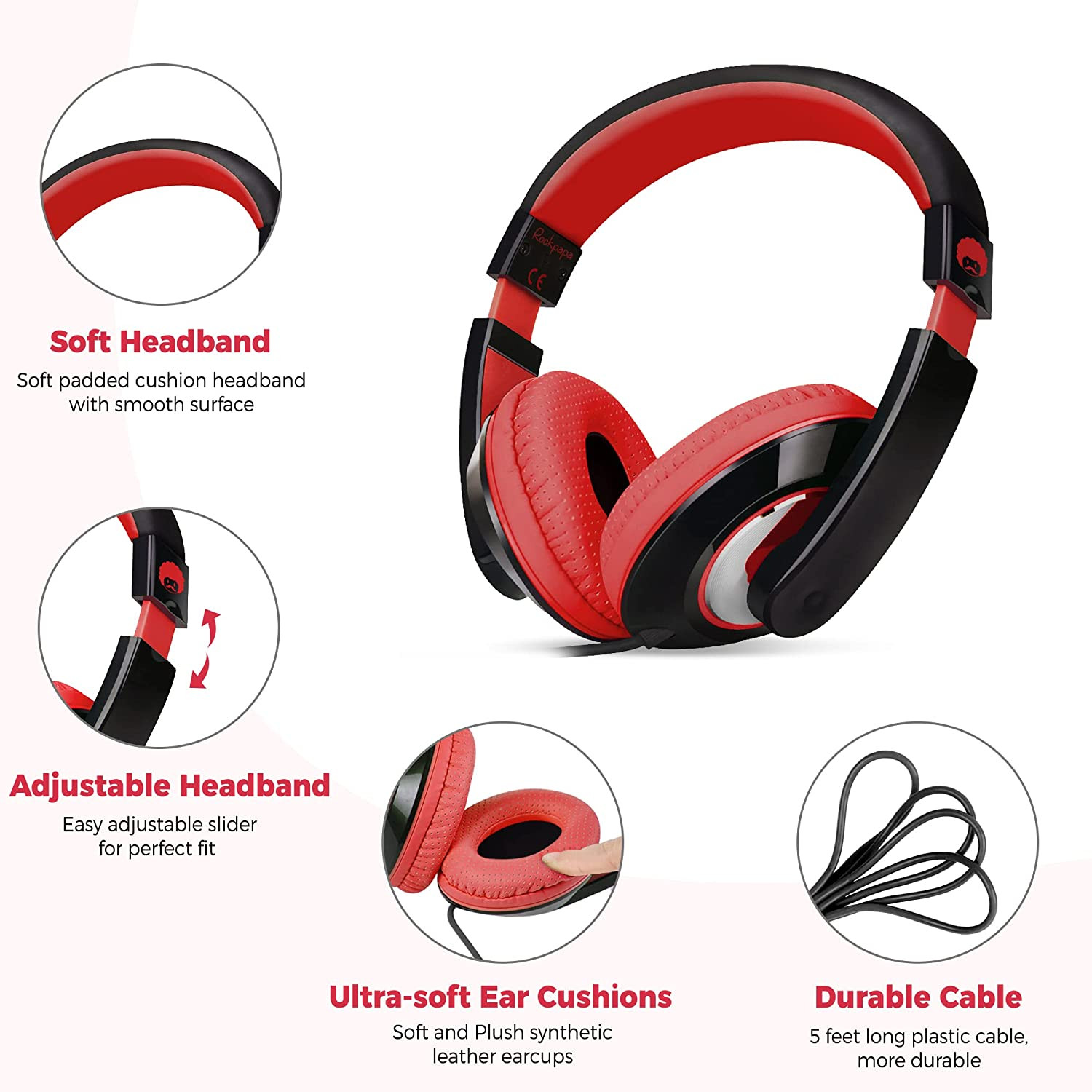 Comfort Kids Headphones for School, Lightweight Childrens Boys Girls Teens Over-