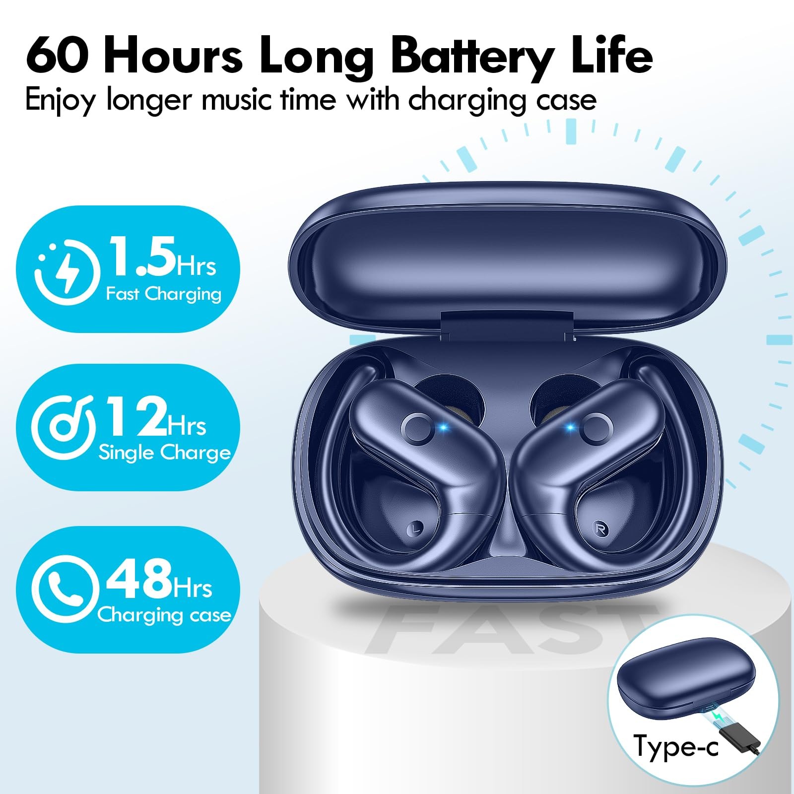 Wireless Earbuds Bluetooth Headphones Sport,Over Ear Buds with Deep Bass Soun…