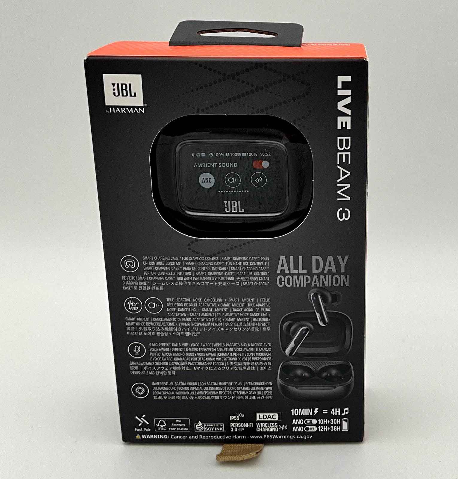 New JBL Live Beam 3 – True wireless noise-cancelling closed-stick earbuds(Black)