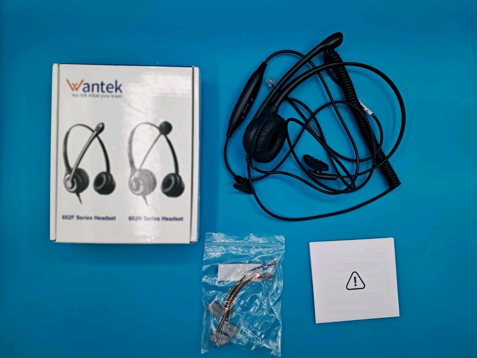 WANTEK TELEPHONE HEADSET HEADPHONE WITH MICROPHONE FOR CALL CENTER NEW OPEN BOX