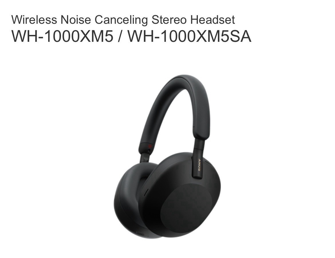 Sony WH-1000XM5/WH-1000XM5SA Wireless Bluetooth Noise Canceling Headphones Black