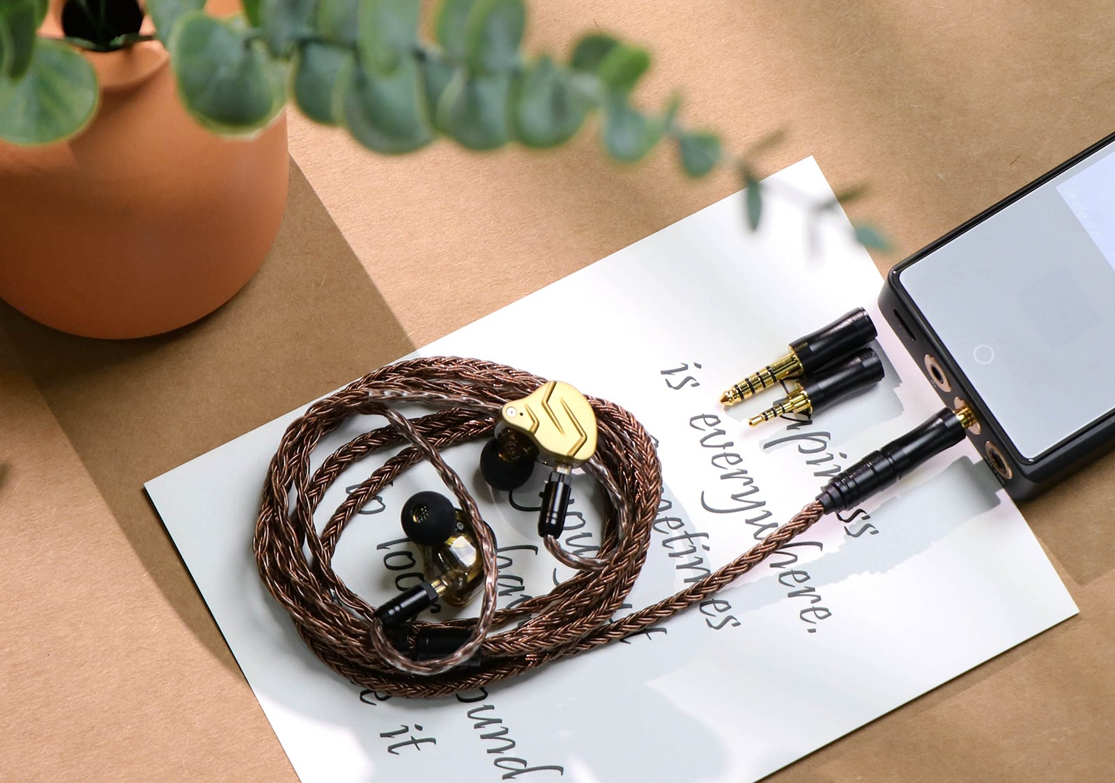 Tripowin Amber 32AWG OFC Oxygen Free Cable HiFi IEM Cable with Interchangeabl…
