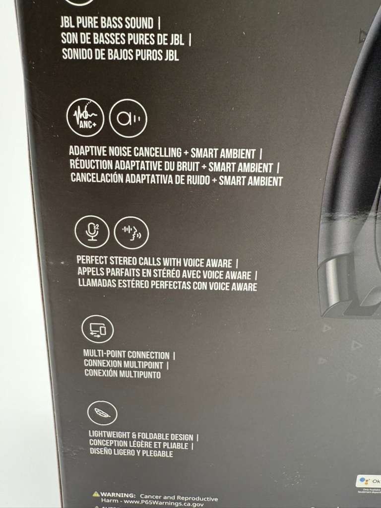 JBL Tune 770NC Adaptive Noise Cancelling Wireless Headphones Over Ear Black New