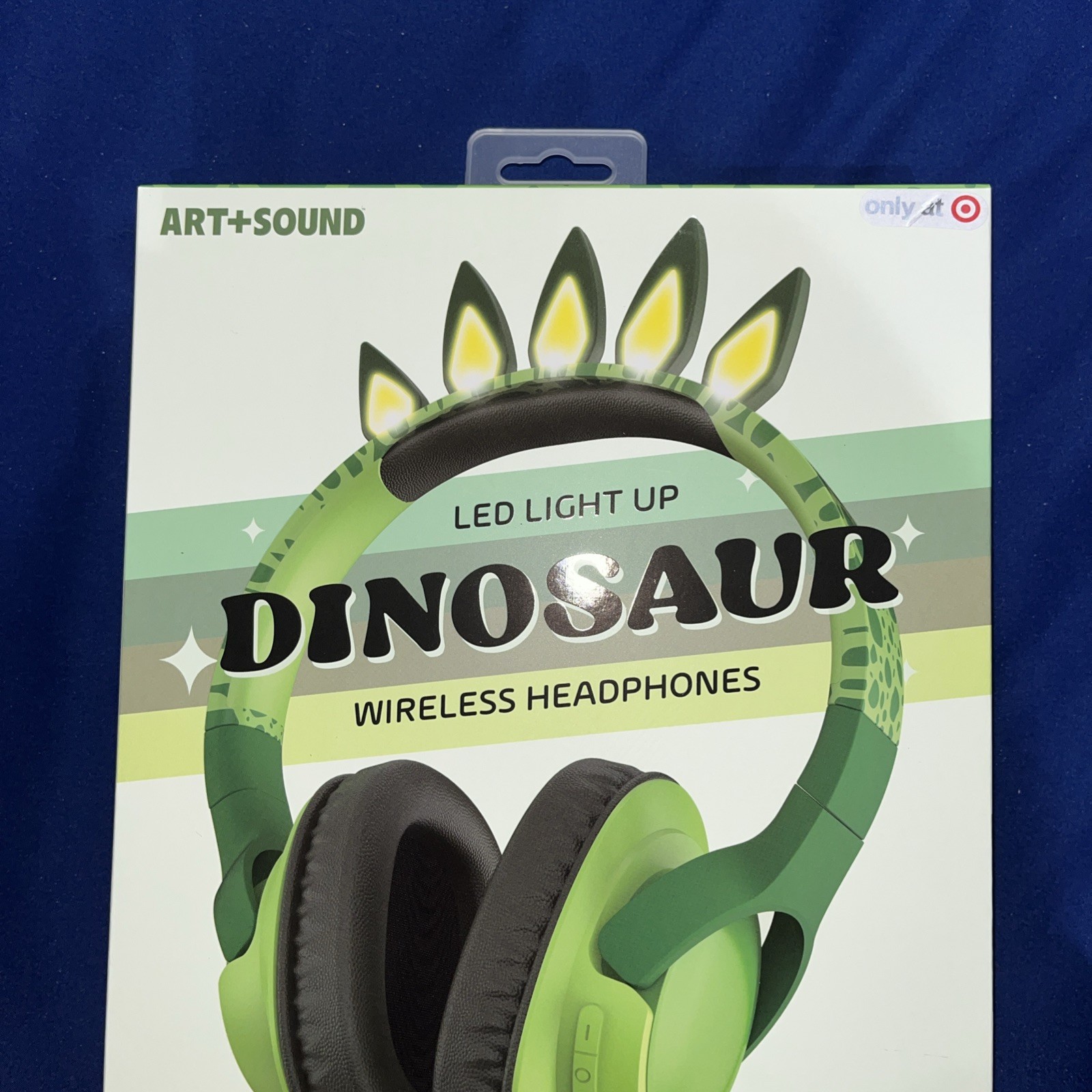 Lot of 6 – Art + Sound LED Light Up Dinosaur Wireless Headphones – New
