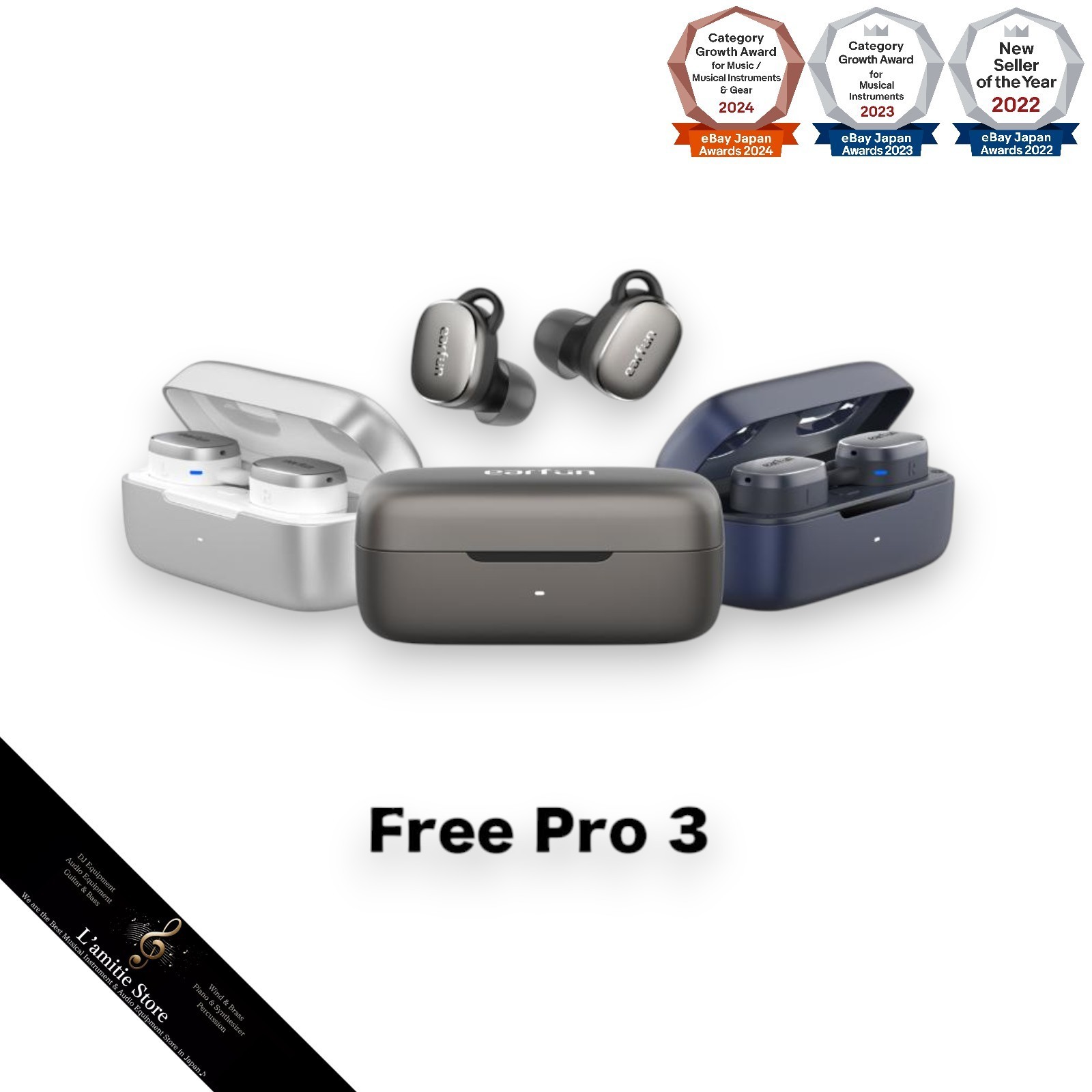 EarFun Free Pro 3 Brown Black Wireless earphones ANC function Japan New
