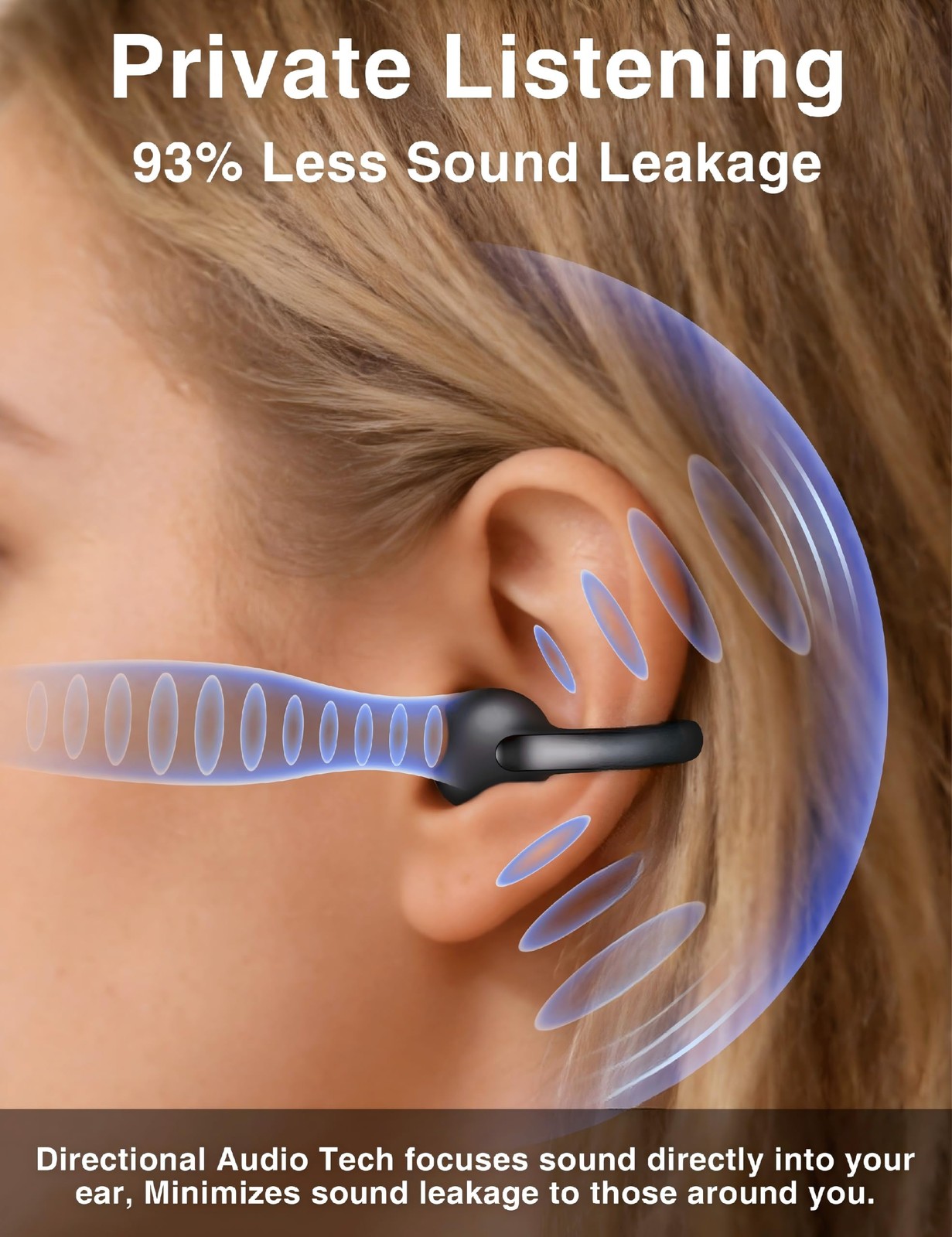 Open Ear Earbuds, Wireless Bluetooth 6.0 Clip-on Earbuds, 50H Playtime, Comfo…