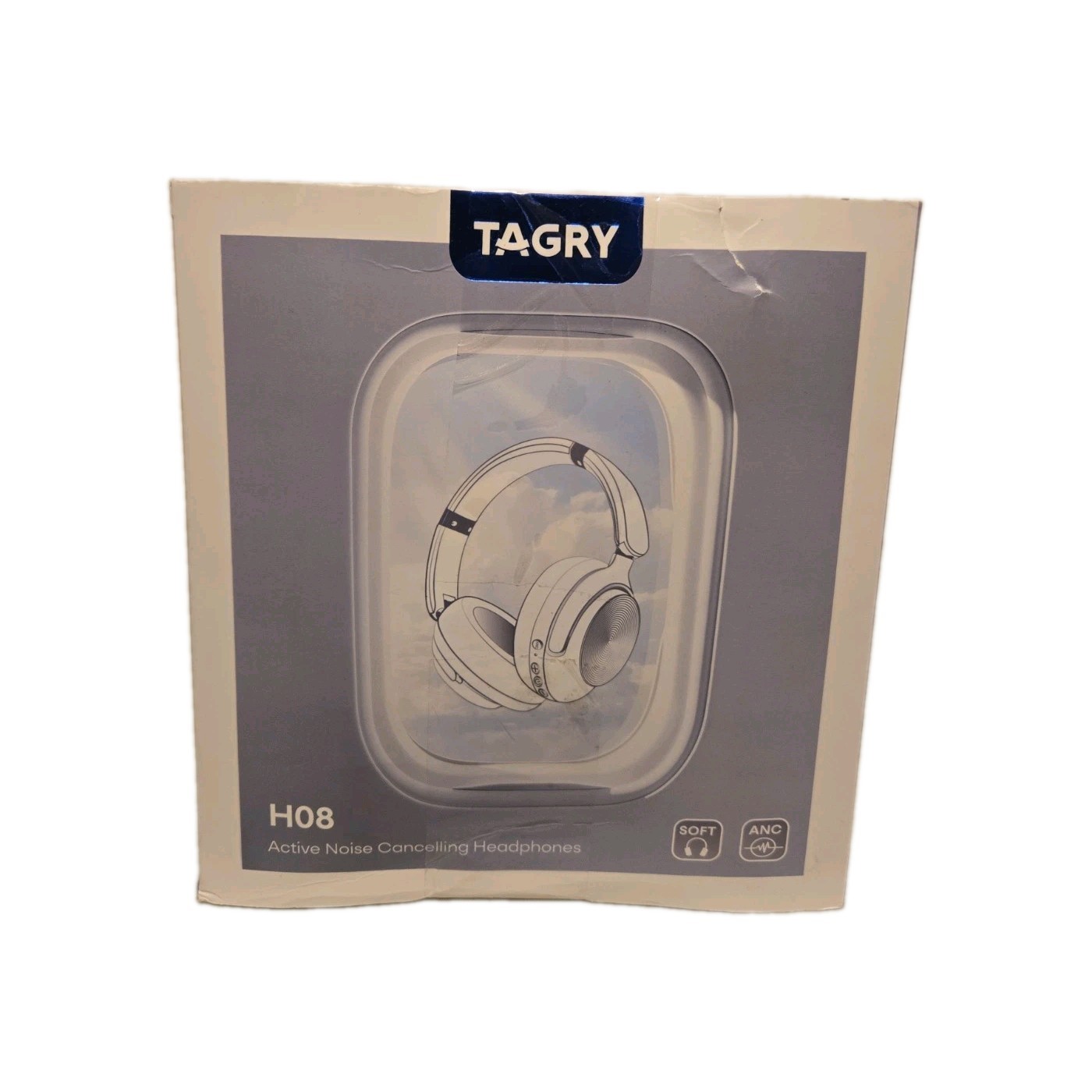 TAGRY H08 ANC Wireless Bluetooth Over Ear Headphones Black Noise Cancelling