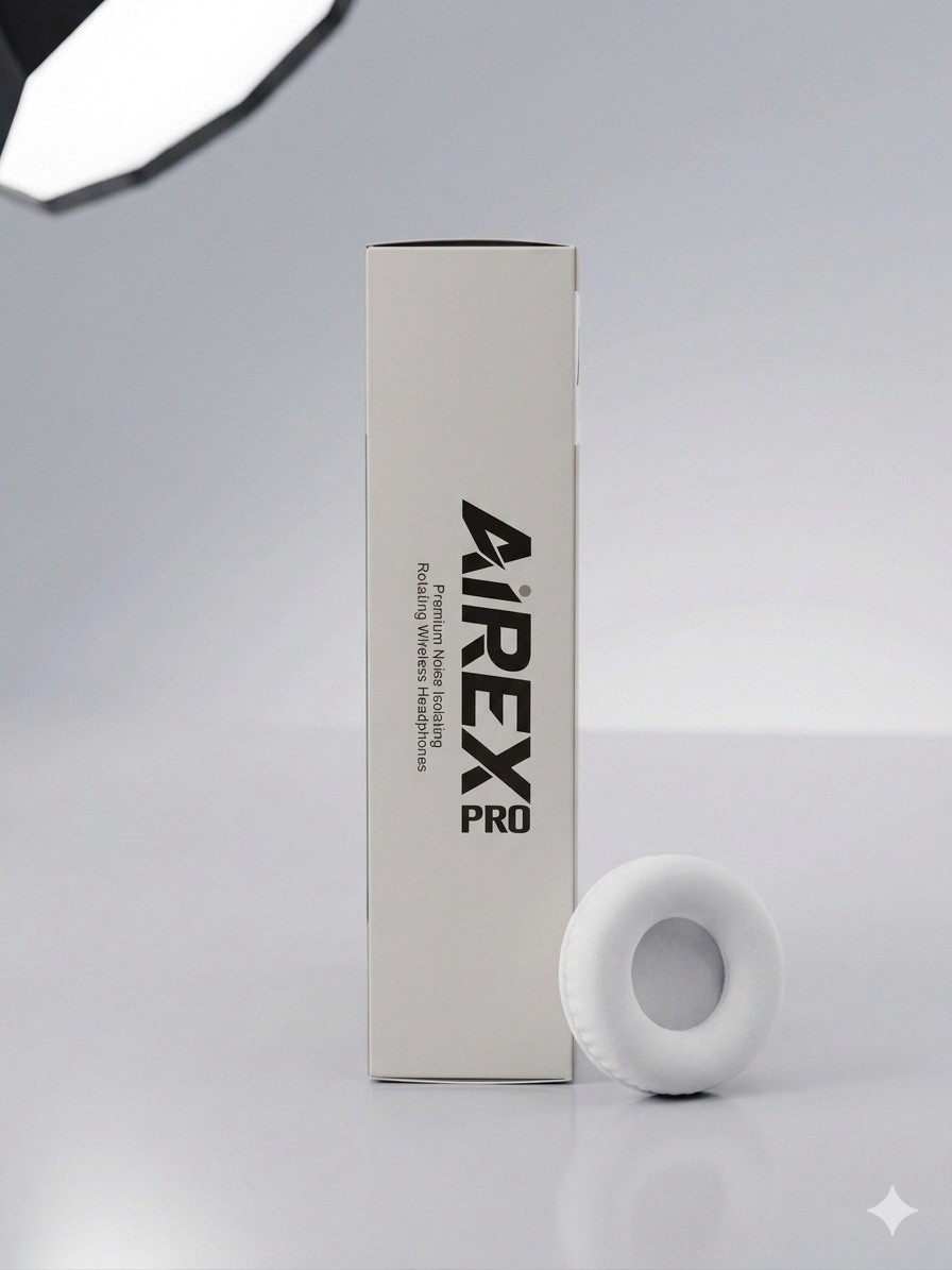 AiREX AiREX PRO Bluetooth Noise Isolating Over-Ear Headphones Mic USB-C White