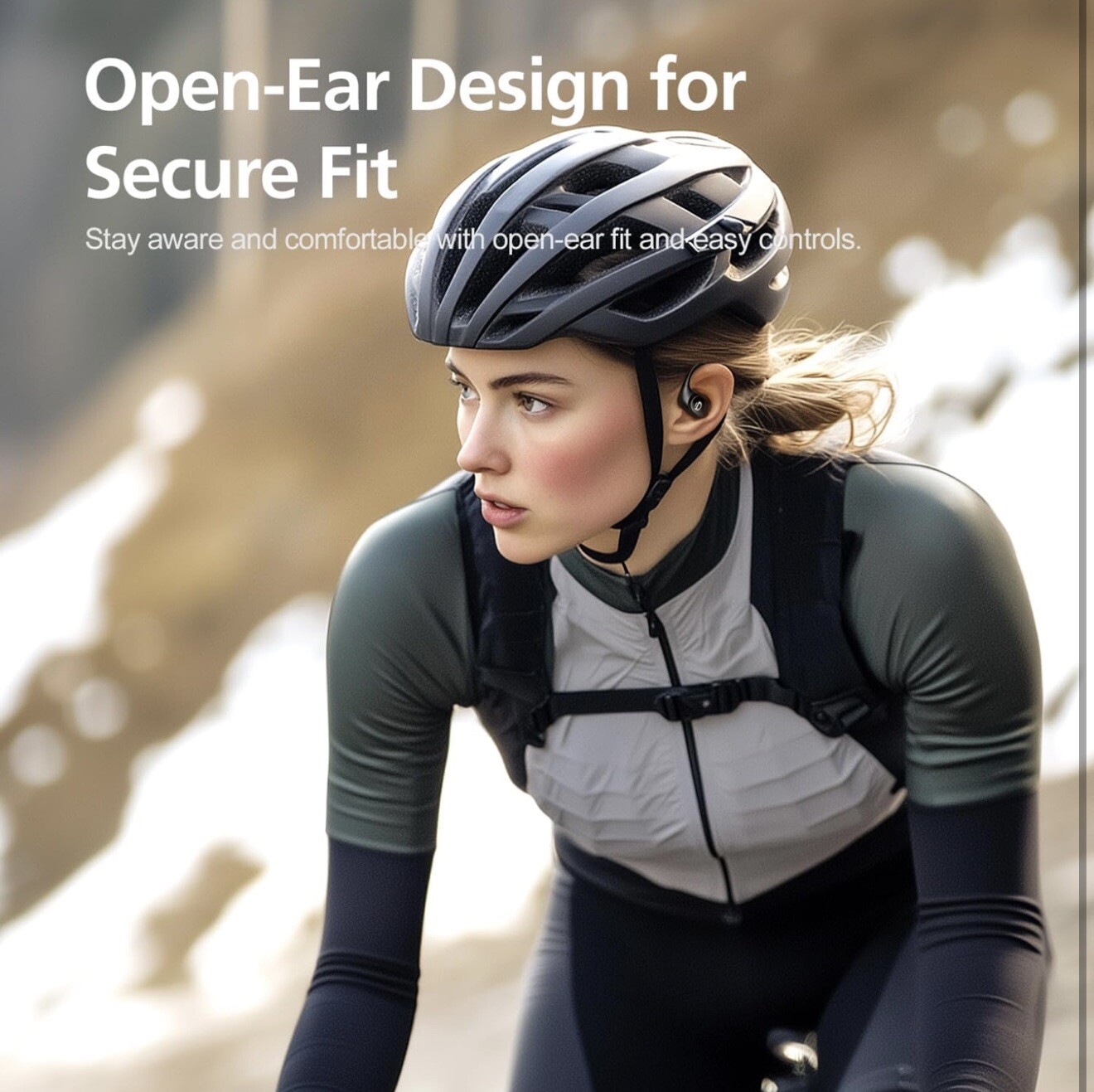 Open Ear Headphones, 35 Hours Playtime True Wireless Open Ear Earbuds