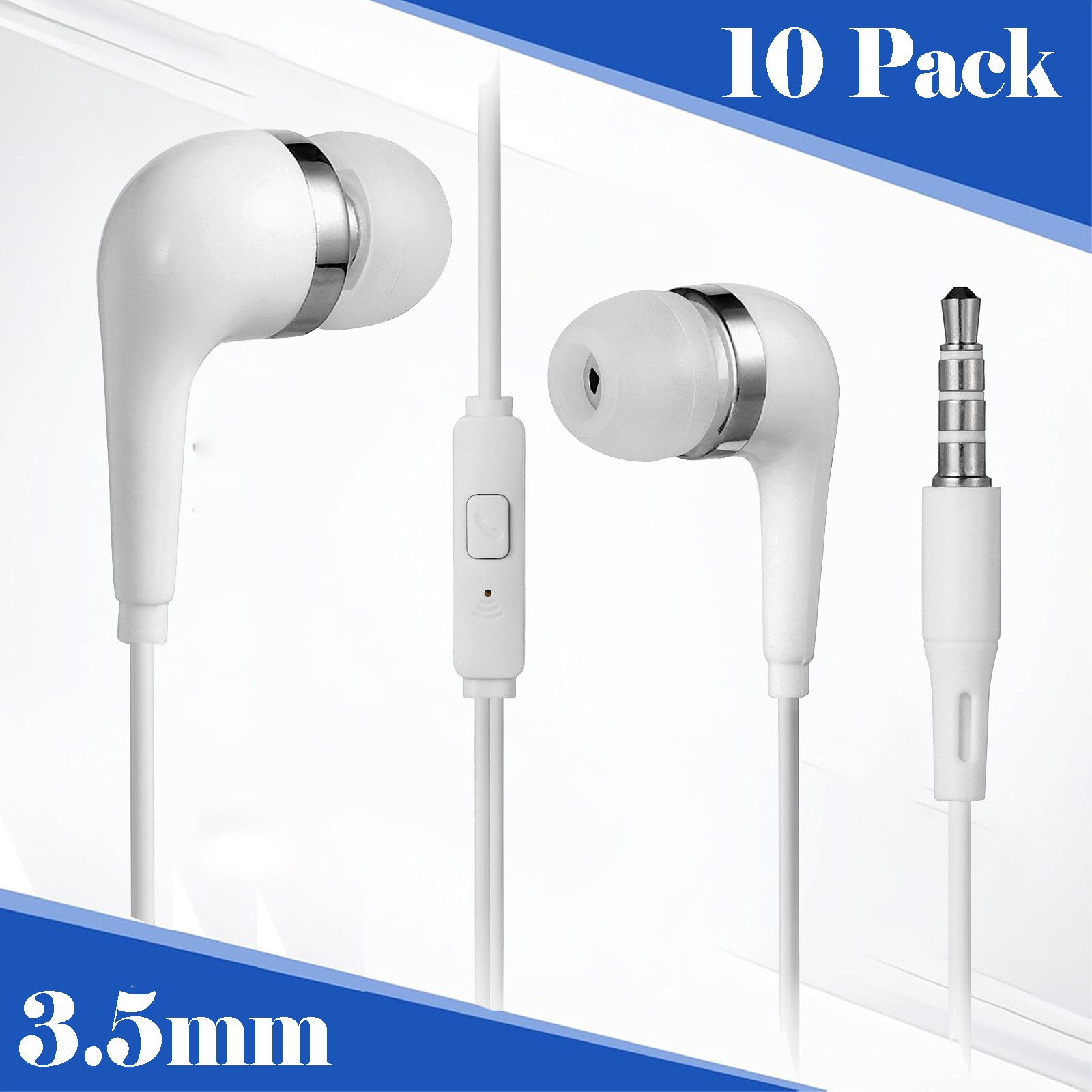 10 Pack Aux Earbuds Earphones 3.5mm Wired Headphones Noise Isolating Earphone