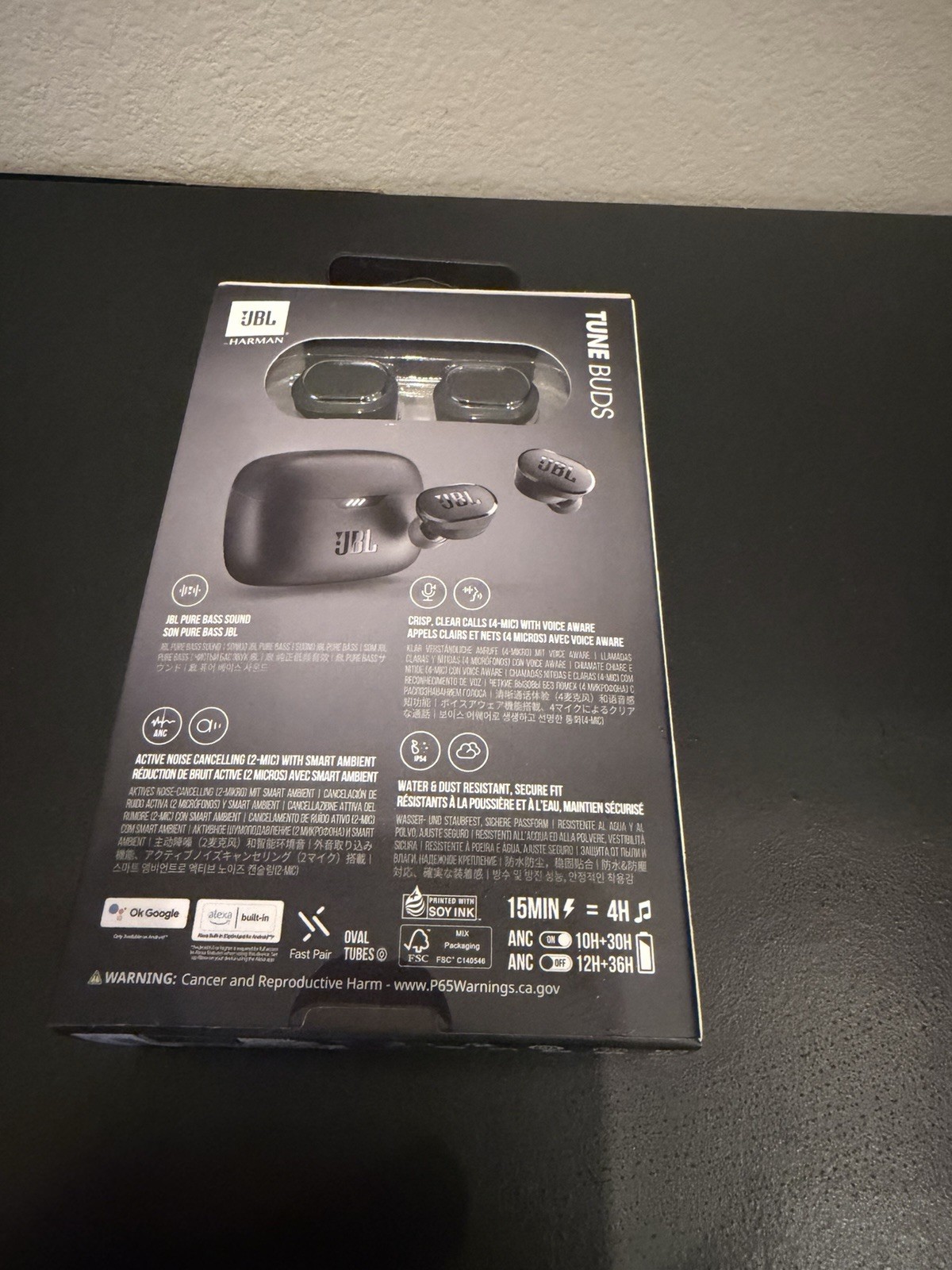 JBL Tune Buds Wireless Earbuds, Bluetooth, Noise Cancelling, In-Ear, Black