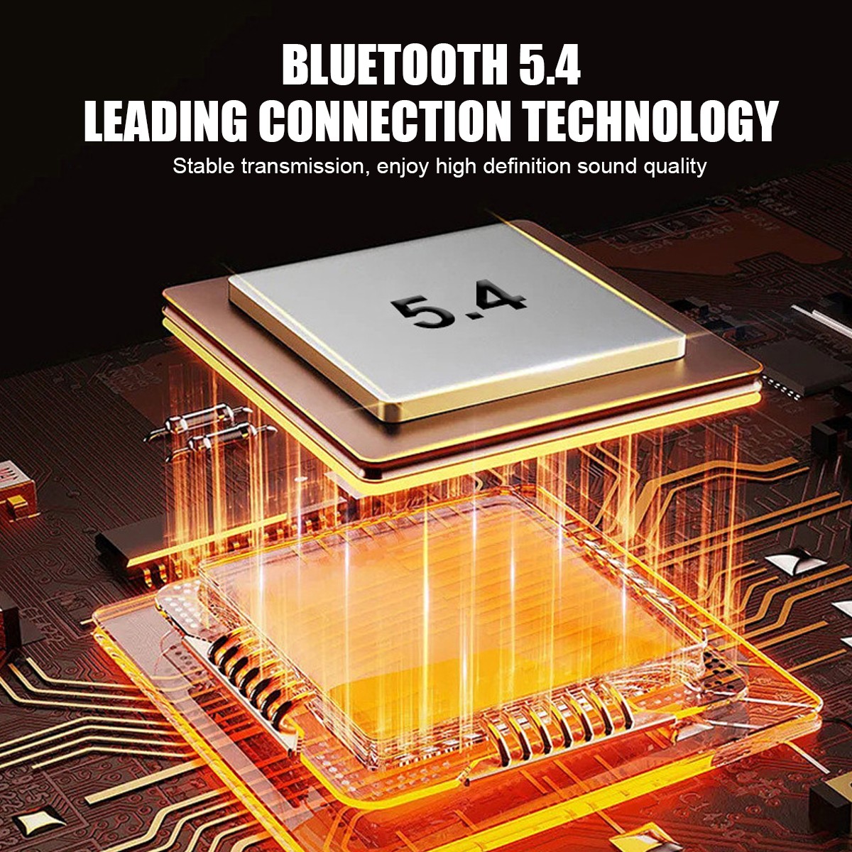 LCD HD screen Over The Ear Earbuds Bluetooth Wireless Multi language switching _