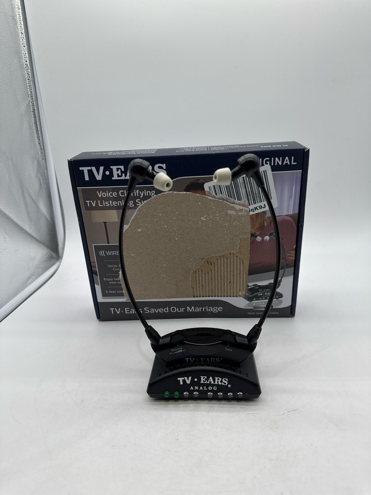 TV Ears Original Wireless Headsets System 11641 Hearing Aid Device Black