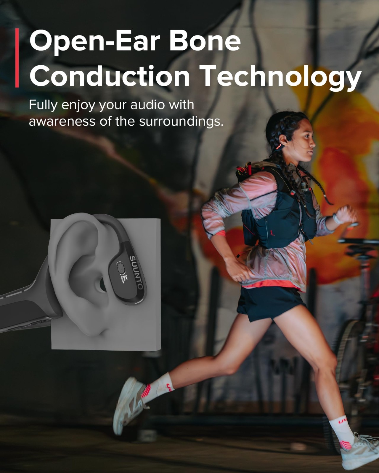 Suunto Wing Bone Conduction Headphones Bluetooth Open-Ear SS050942000