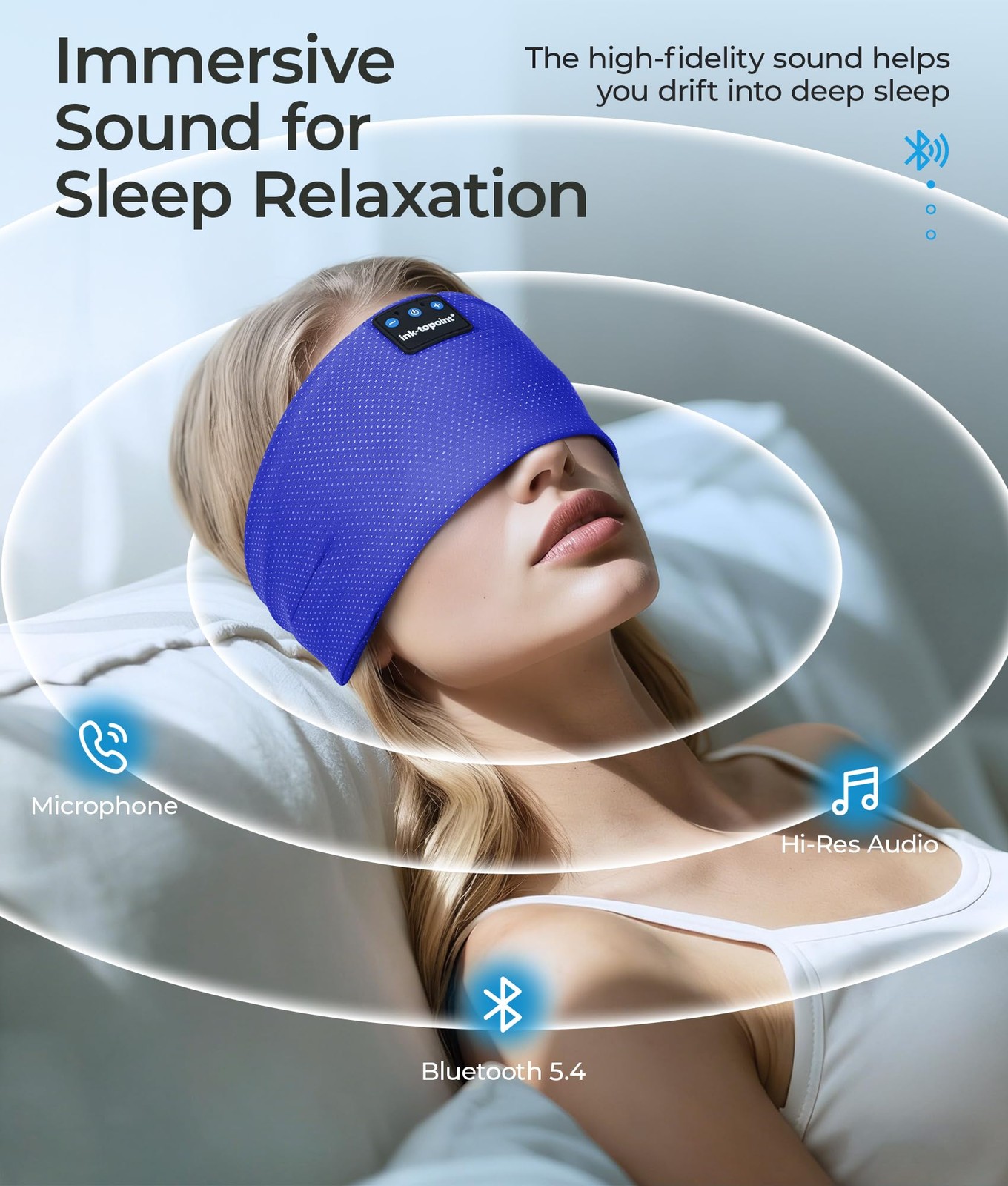 Sleep Headphones Bluetooth 5.4 Headphone, Sports Earphones with HD Stereo Spe…
