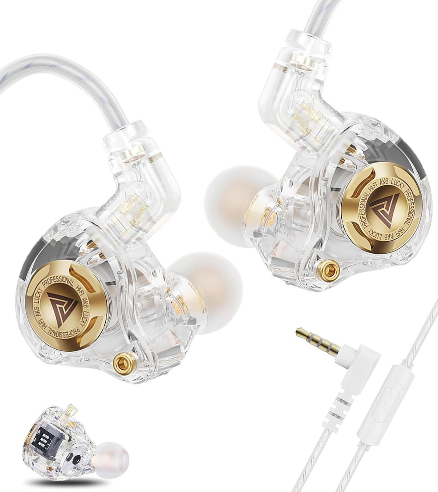 Wired Earbuds with Mic 11mm Dynamic Driver HiFi In Ear Monitors 3-Way Tuning