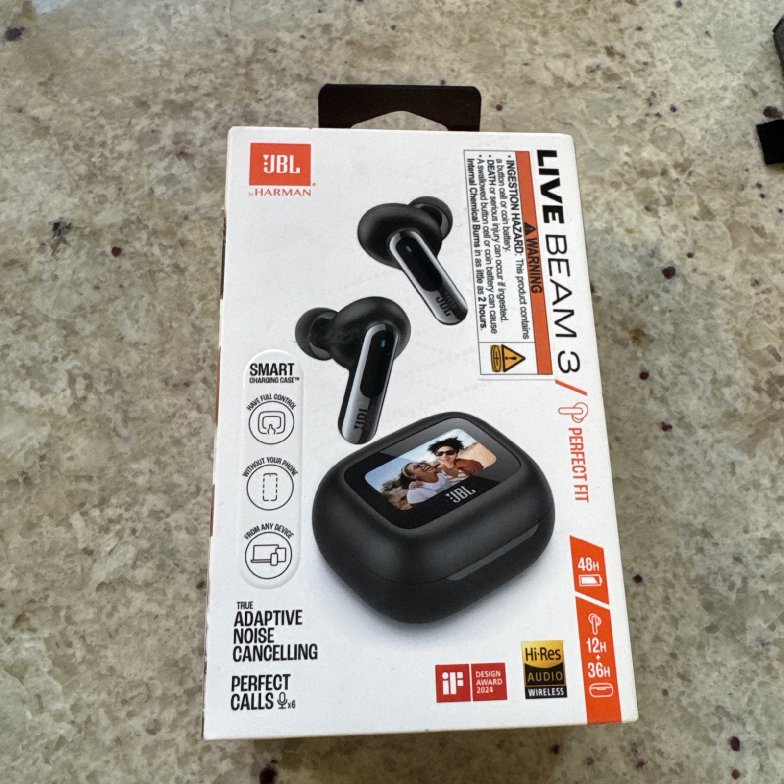 JBL LIVE Beam 3 True Wireless Noise Cancelling Earbud Headphones (Black)