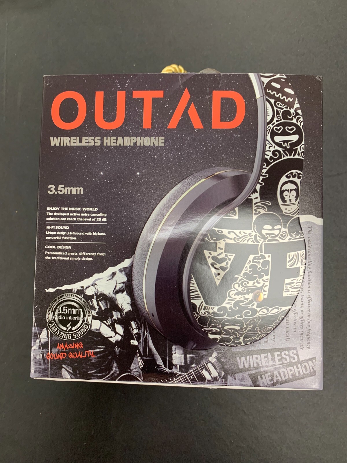 🔥🔥OUTAD Wireless Headphones Bluetooth V5.0 Foldable Design, (Black) 🔥🔥