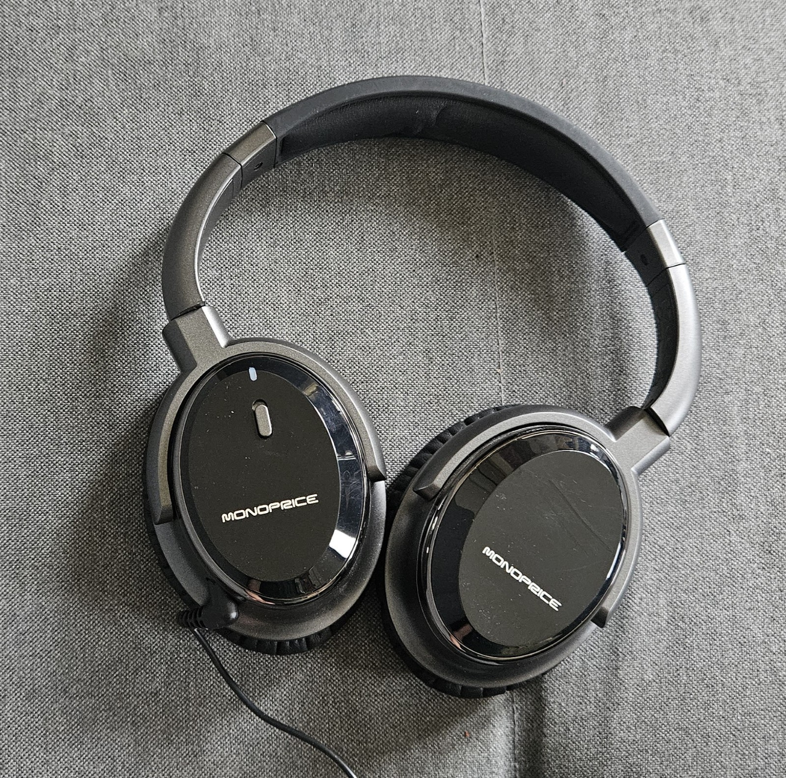 Monoprice Black Active Noise Cancelling Over-Ear Headphones