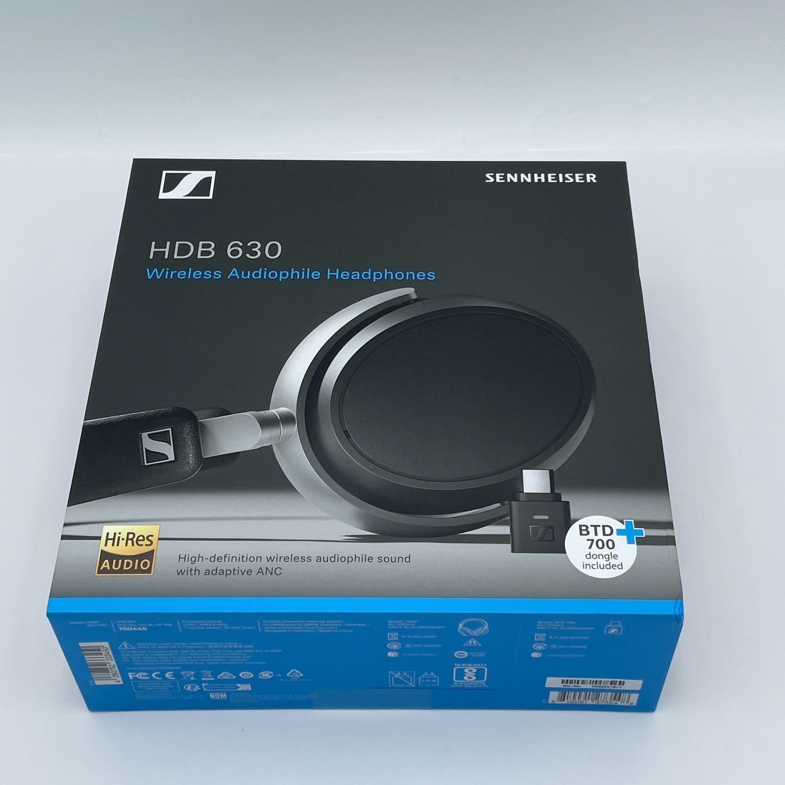 Sennheiser HDB 630 Wireless Audiophile Headphones with BTD 700 Dongle Silver New