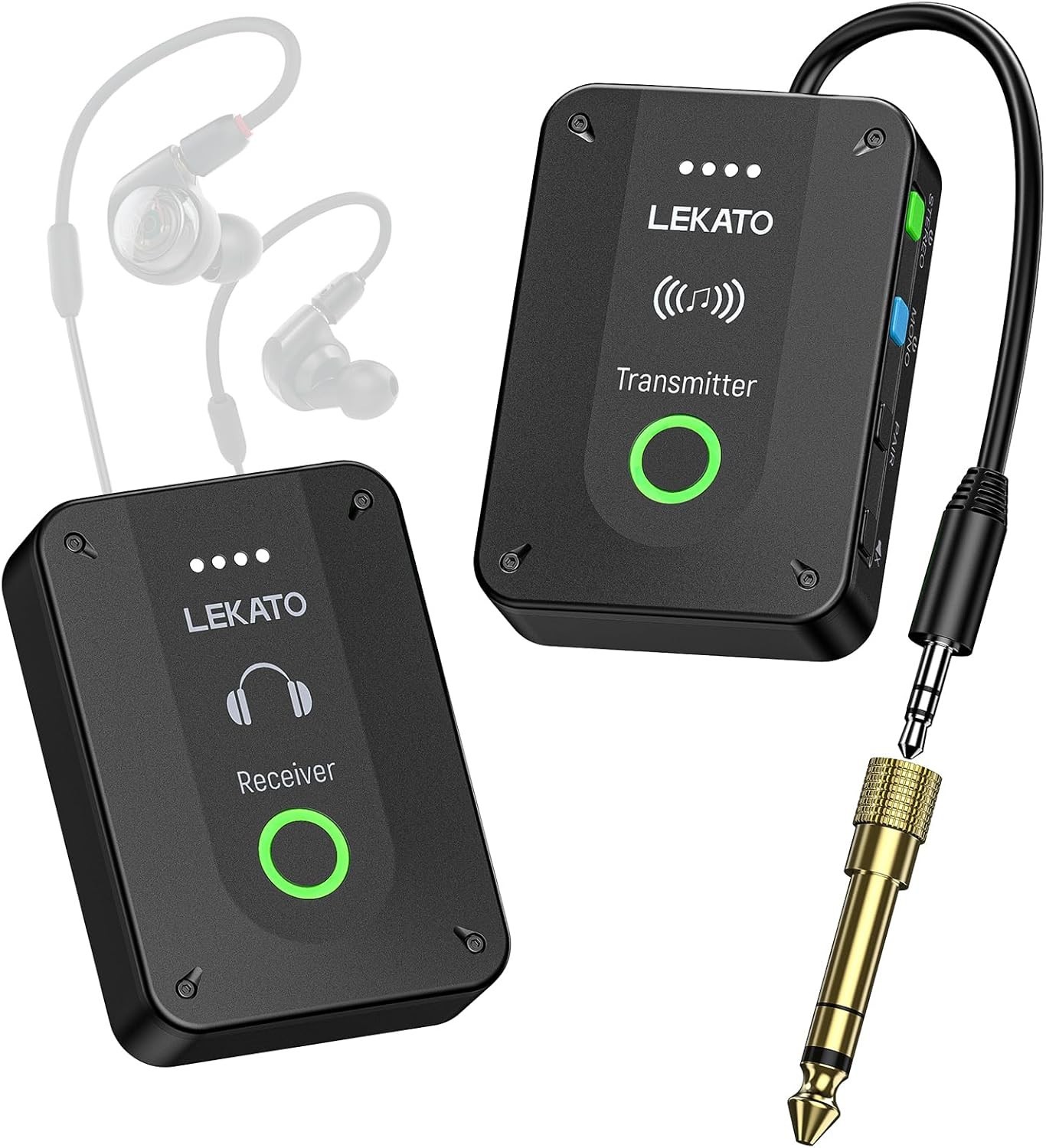 Wireless in Ear Monitor System MS-02, Upgraded 2.4G Stereo IEM System Low Lat…