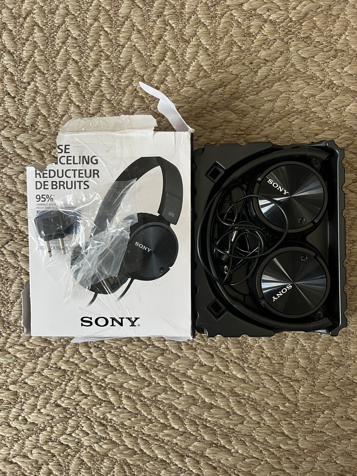 Sony MDRZX110NC Noise Cancelling Wired 80 Hours Battery Life Headphones Black