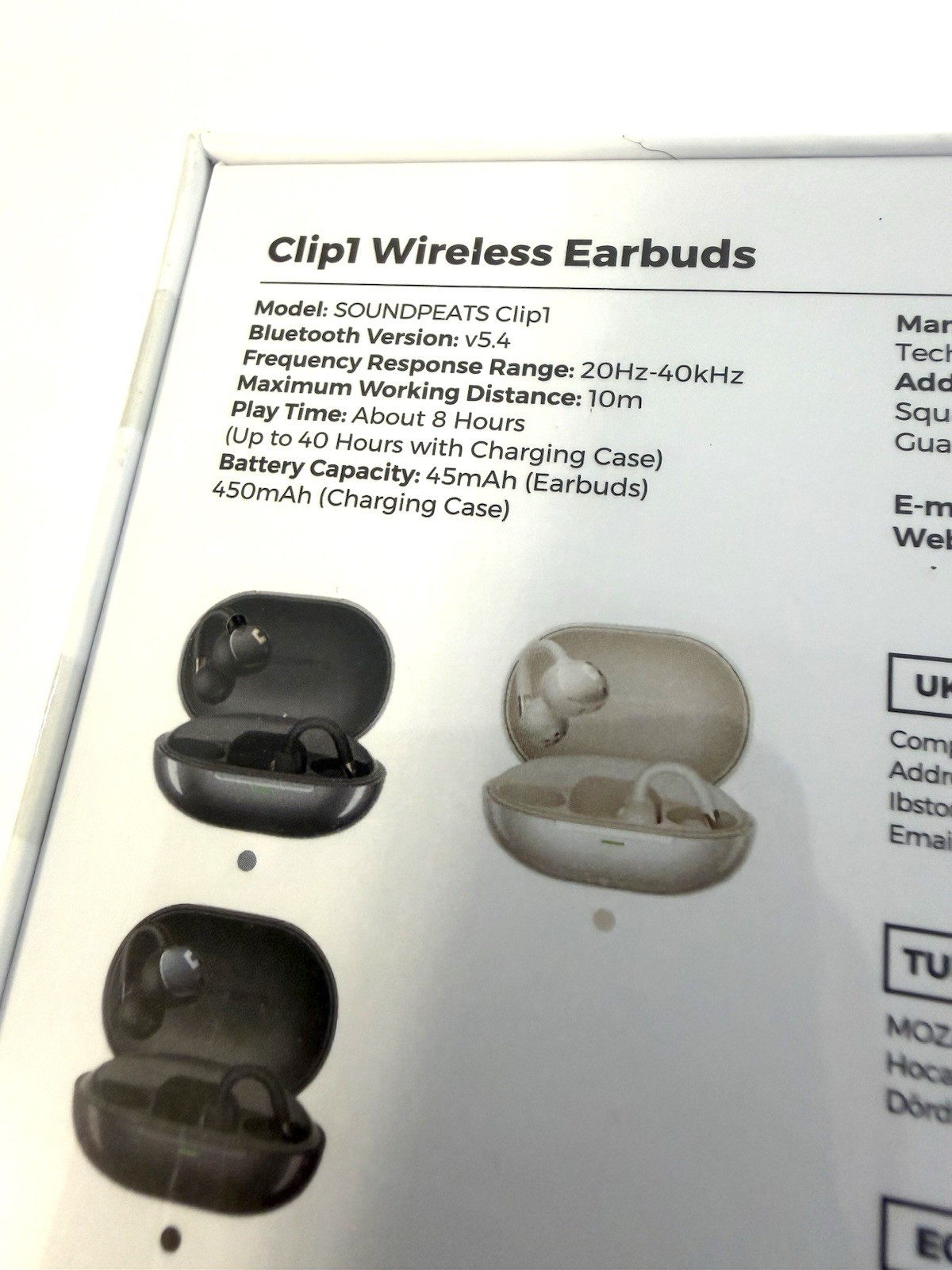 SoundPEATS Clip1 Open Ear Earbuds with Dolby Audio | Comfortable & Secure Clip-o