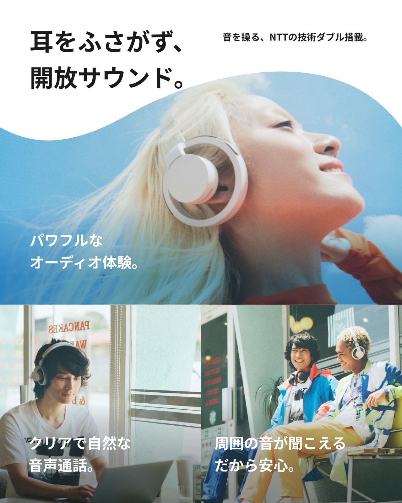 nwm ONE MBH001KA Open-Ear Wireless Headphones Bluetooth 5.3 Dark Gray Japan