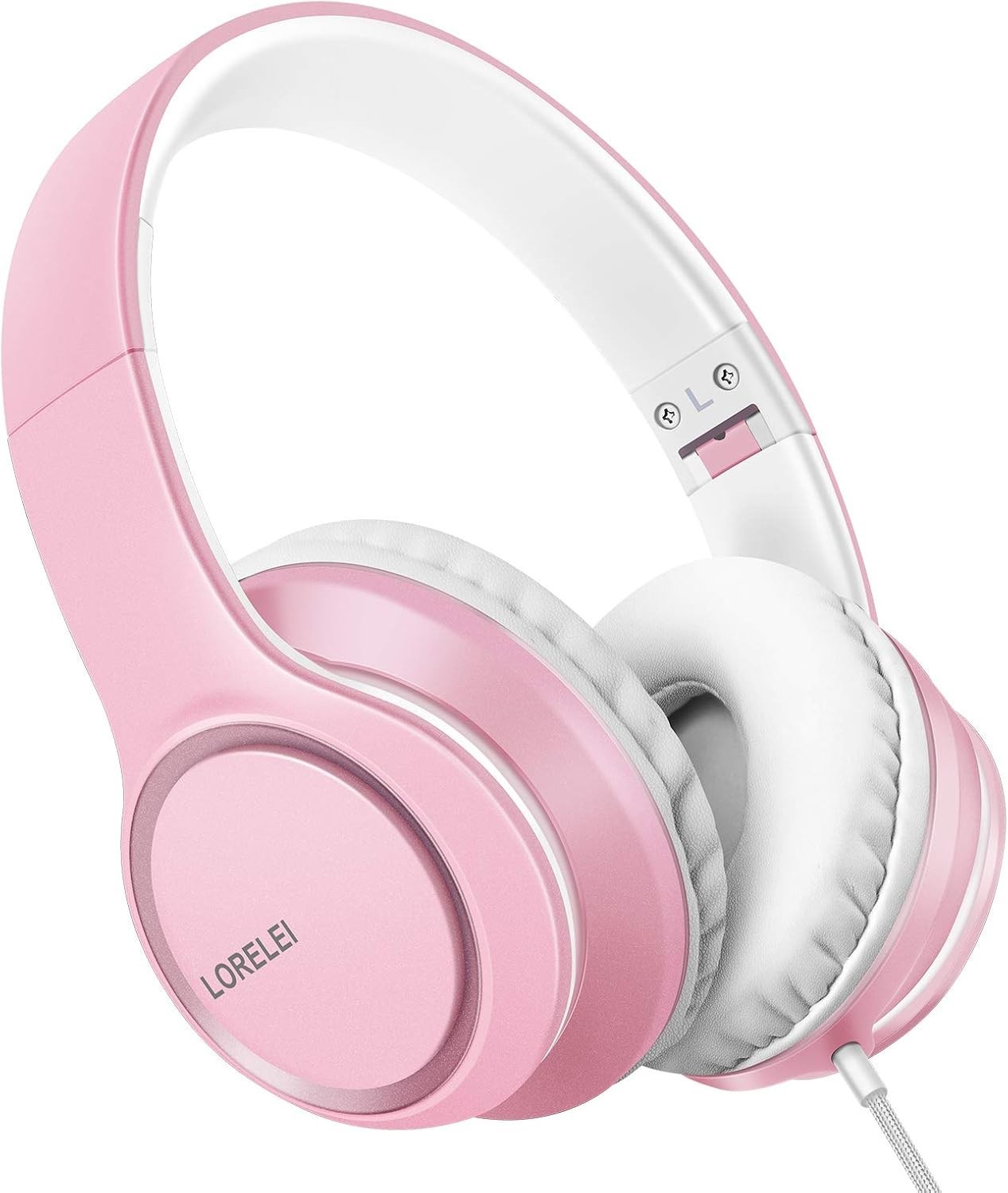 X8 Over Ear Wired Headphones Microphone 1.45m Tangle Free 3.5mm Plug Pink
