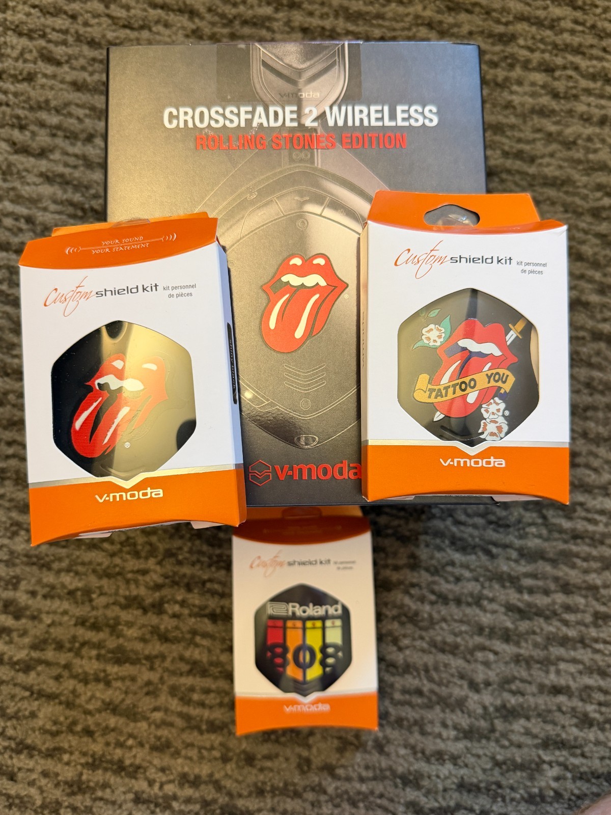V-MODA Crossfade 2 Wireless Rolling Stones Classic Licks + 3 Shield Kits SEALED