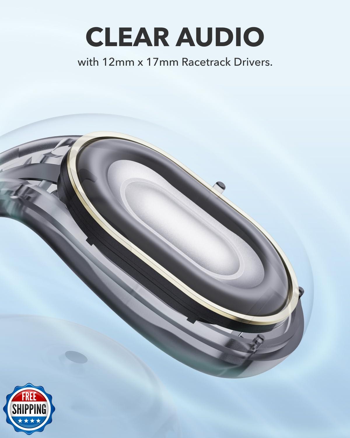 Soundcore C30i by Anker, Open-Ear Earbuds, Clip-On Headphones, Lightweight Co