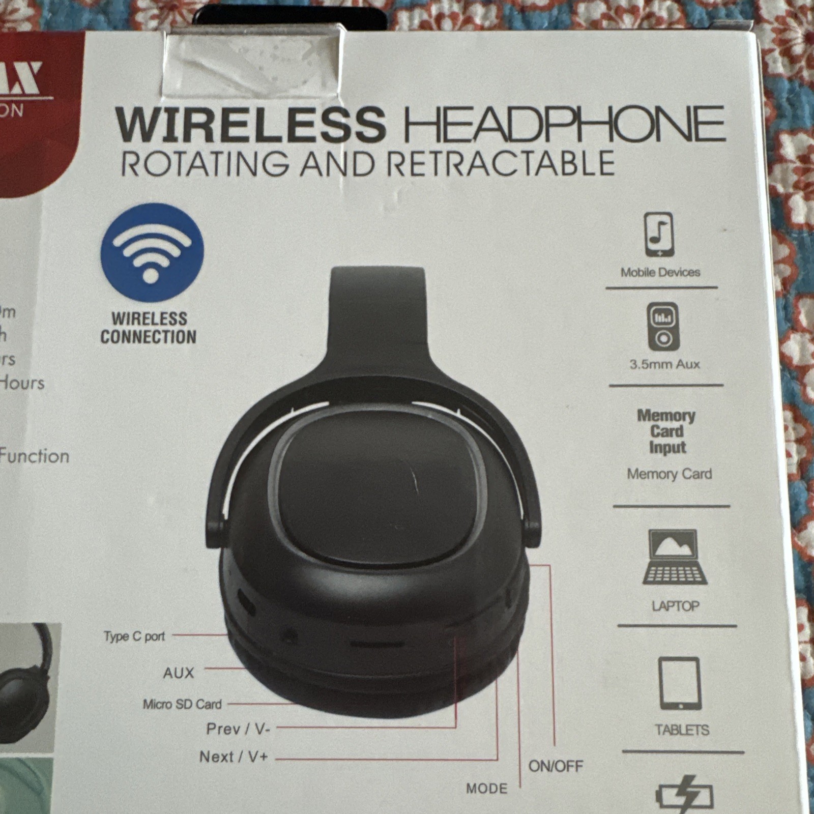 LAX-MAX LK 20 Wireless Headphones RGB Light Rotating Retractable Soft Cushion
