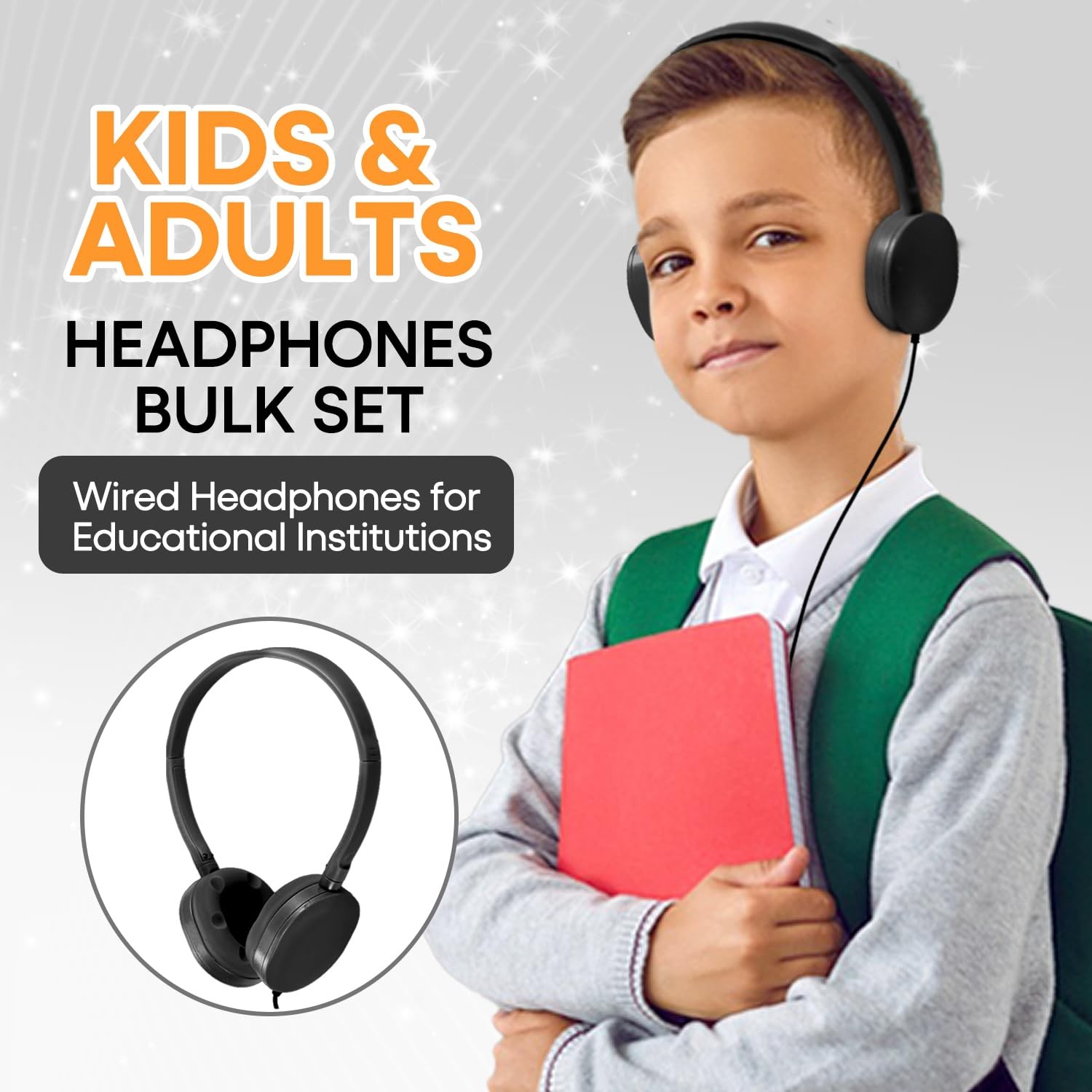 Classroom Headphones Bulk 100 Pack for School Kids K-12,Wholesale Durable Ear…