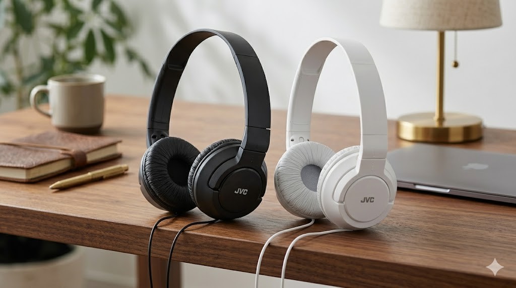 JVC HAS180 The Amazing On-Ear Headphones, White-Black Powerful Bass NEW