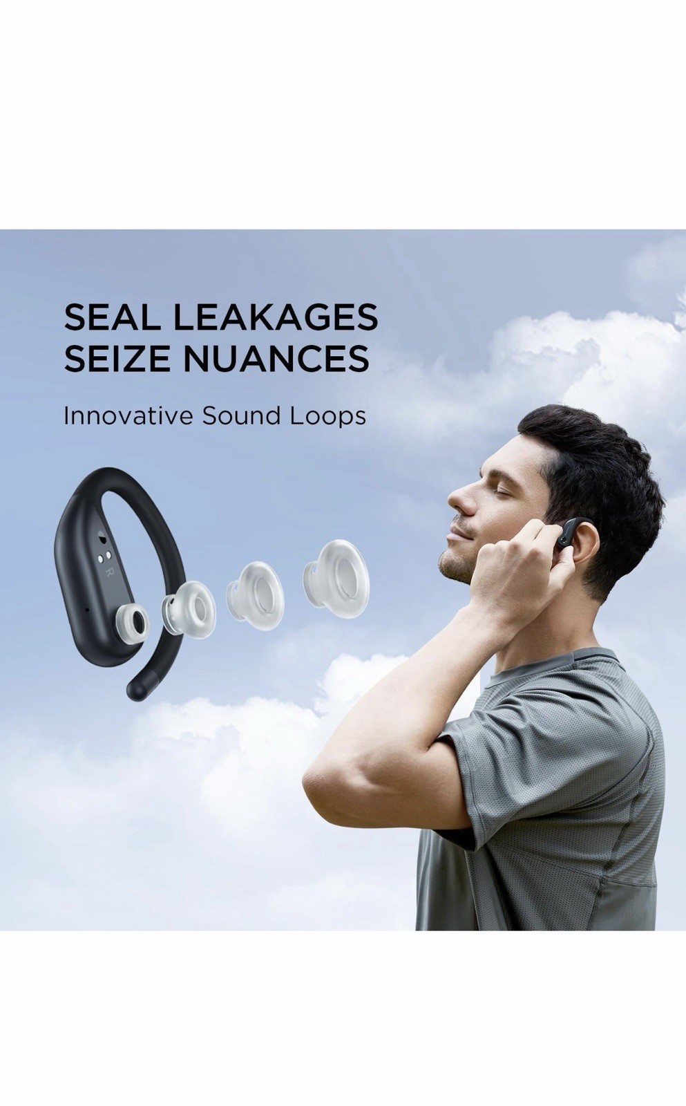 1MORE S50 Fit Open-back In-Ear Headphones, Wireless Bluetooth 5.3, 4 microphones