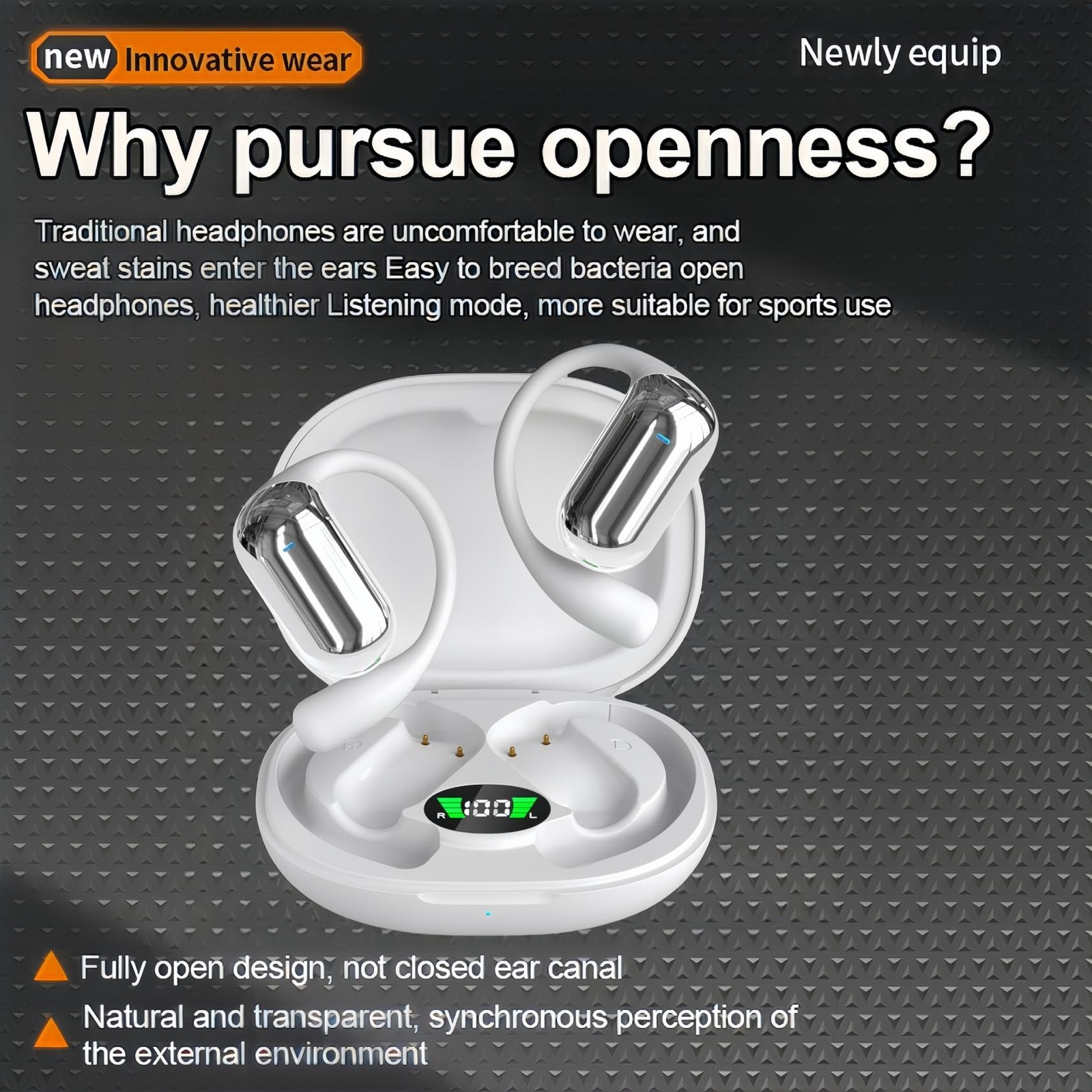 Open Ear Headphone Bluetooth 5.4 Wireless Earphone Air Conduction Earbuds wit…