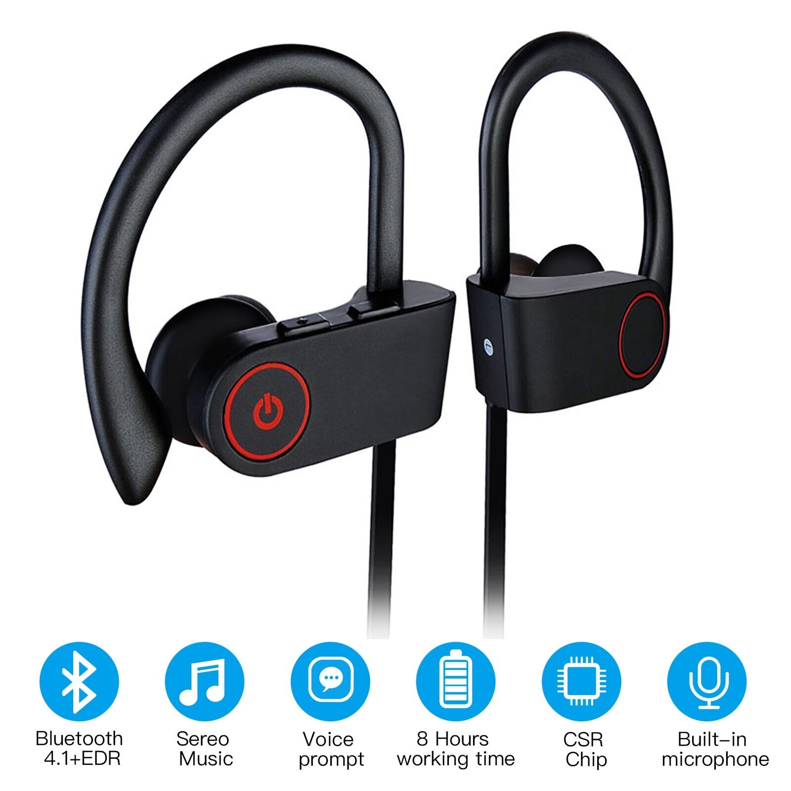 Waterproof Bluetooth 5.0 Stereo Sport Wireless Headphones in Ear Headset lot USA