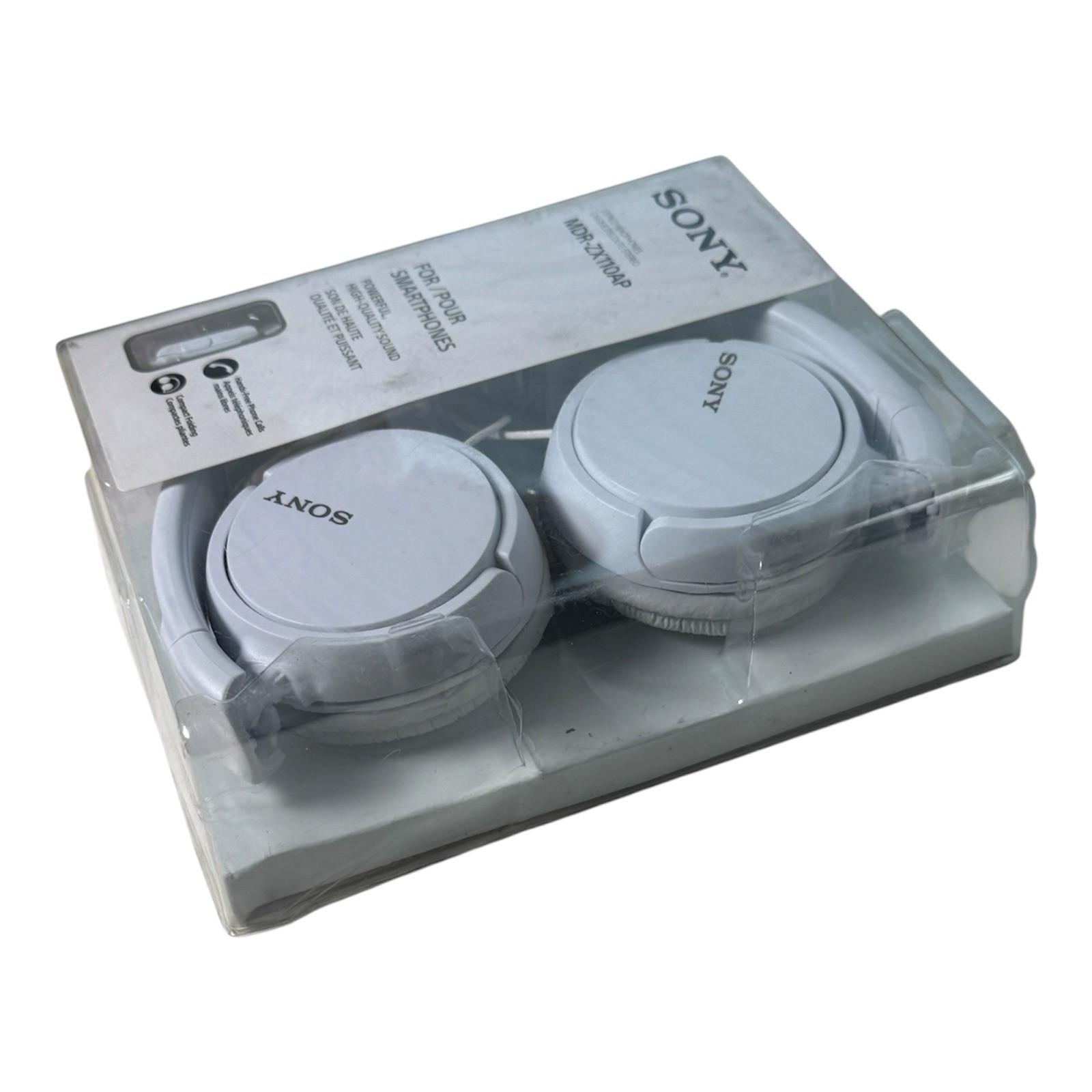 Sony MDRZX110AP WIRED Headphones White NEW for iPhone & Android Phones
