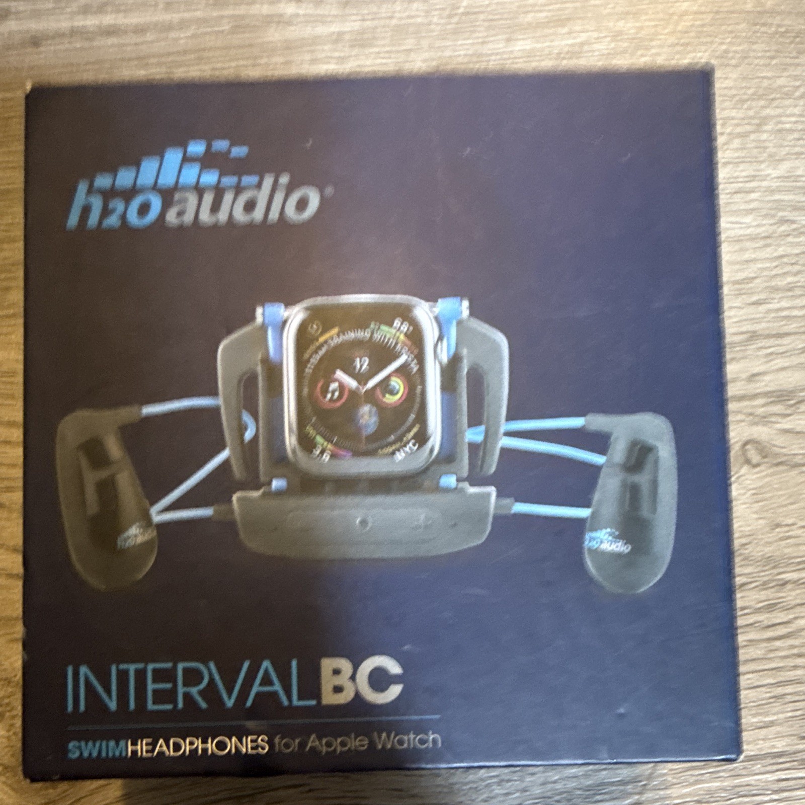 H2O Audio INTERVAL BC Bone Conduction Waterproof Apple Watch, Black/Blue