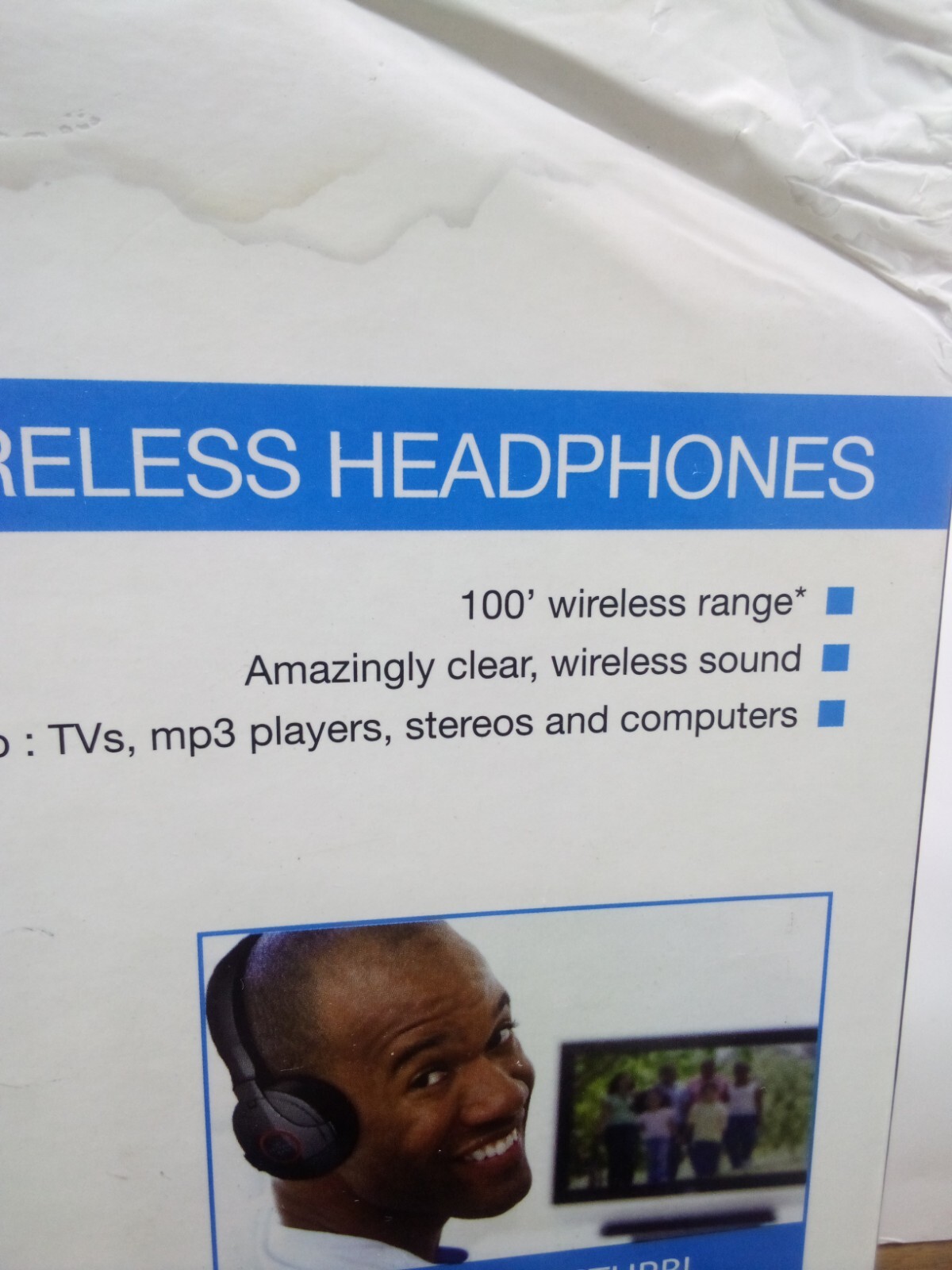 The Sharper Image Wireless Headphones 100′ Wireless Range