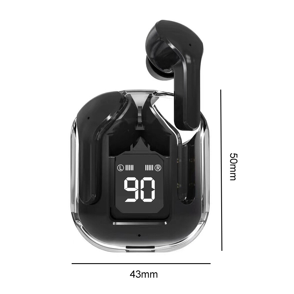 TWS Transparent Earphones LED Digital Display Wireless Bluetooth Stereo Earbuds