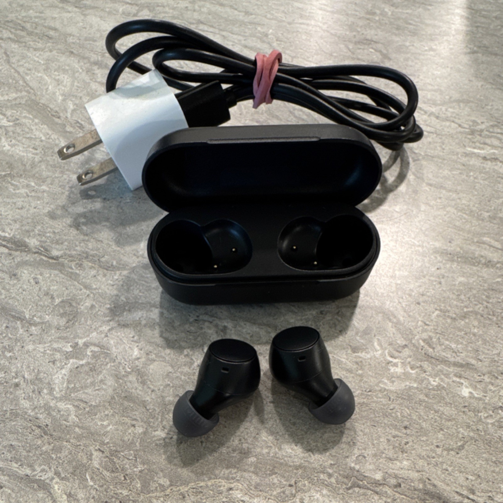 Sony Black True Wireless Bluetooth In-Ear Earbuds w/ Charging Case, USB Cable