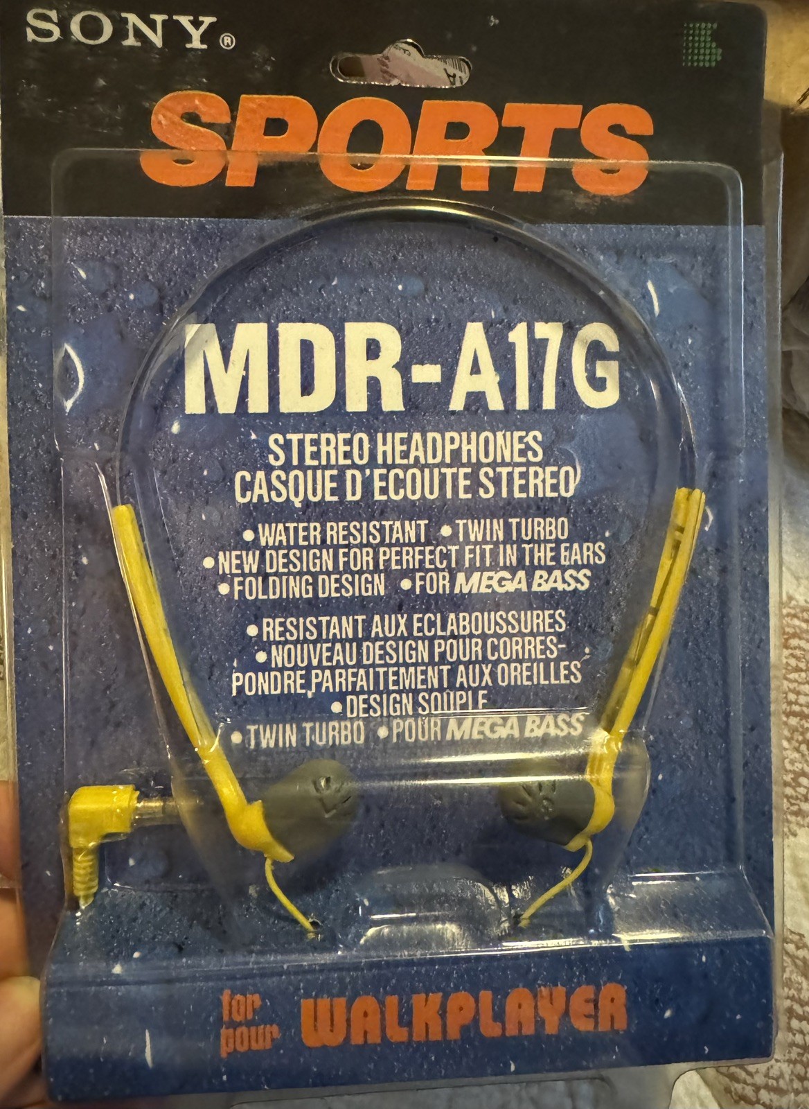 Vintage 90s Sony Sports MDR-A17G Walkman Headphones – New, Original Packaging