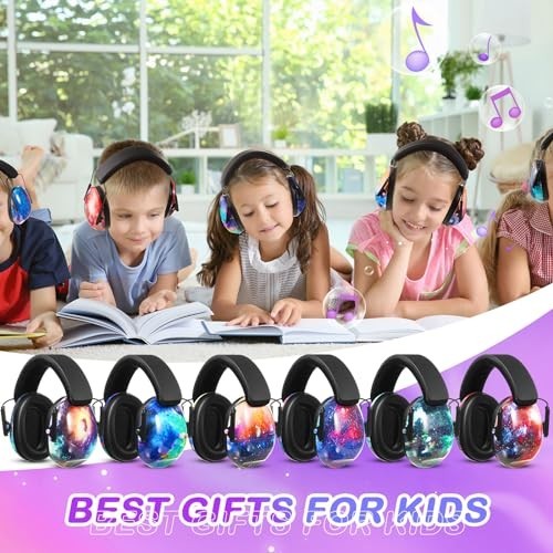 6 Pcs Noise Cancelling Ear Muffs for Kids & Adults, 27dB Hearing Protection, Sty