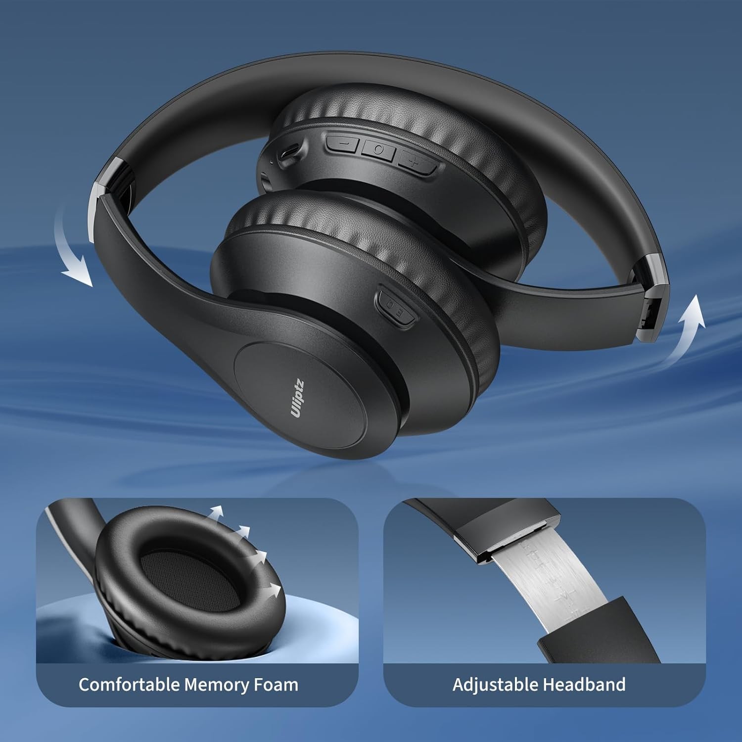 Wireless Bluetooth Headphones, 65H Playtime, 6 EQ Sound Modes, HiFi Stere